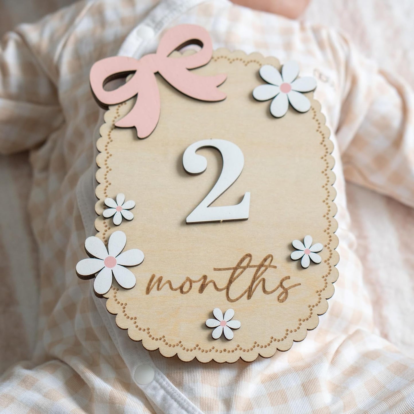 Baby Monthly Milestone Sign,1-12 Monthly Baby Milestone, Month Milestone Baby Girl, Baby Months Milestone, Newborn Photography Props Double-Sided (B13)