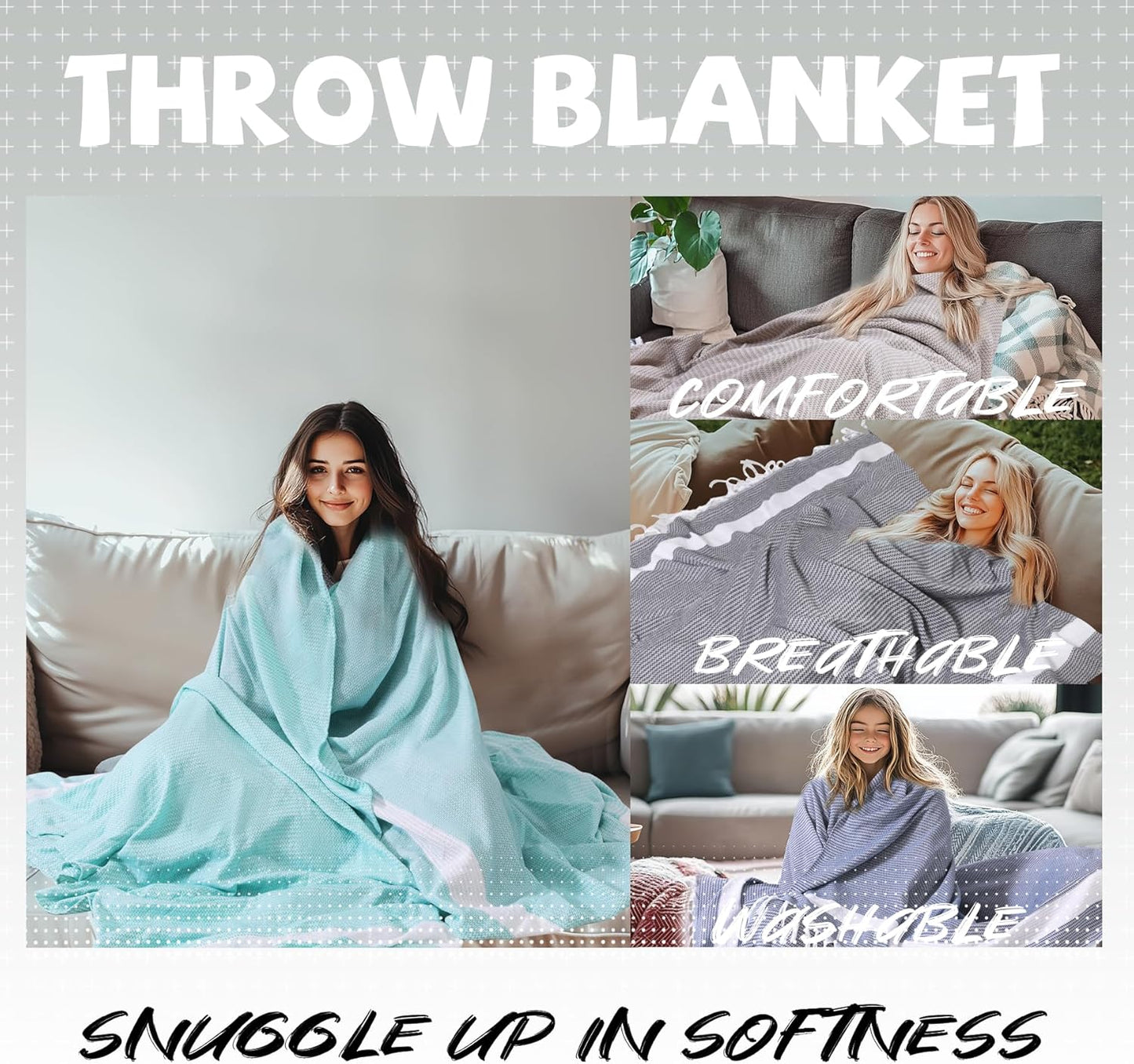 Lightweight Woven Throw Blanket Cotton Large Soft Alaska Cruise Essentials Carnival Ship Must Have Deployment Accessories Airplane Attendant Stuff Kids Travel Sheet Cute Safety Packable Flight Need