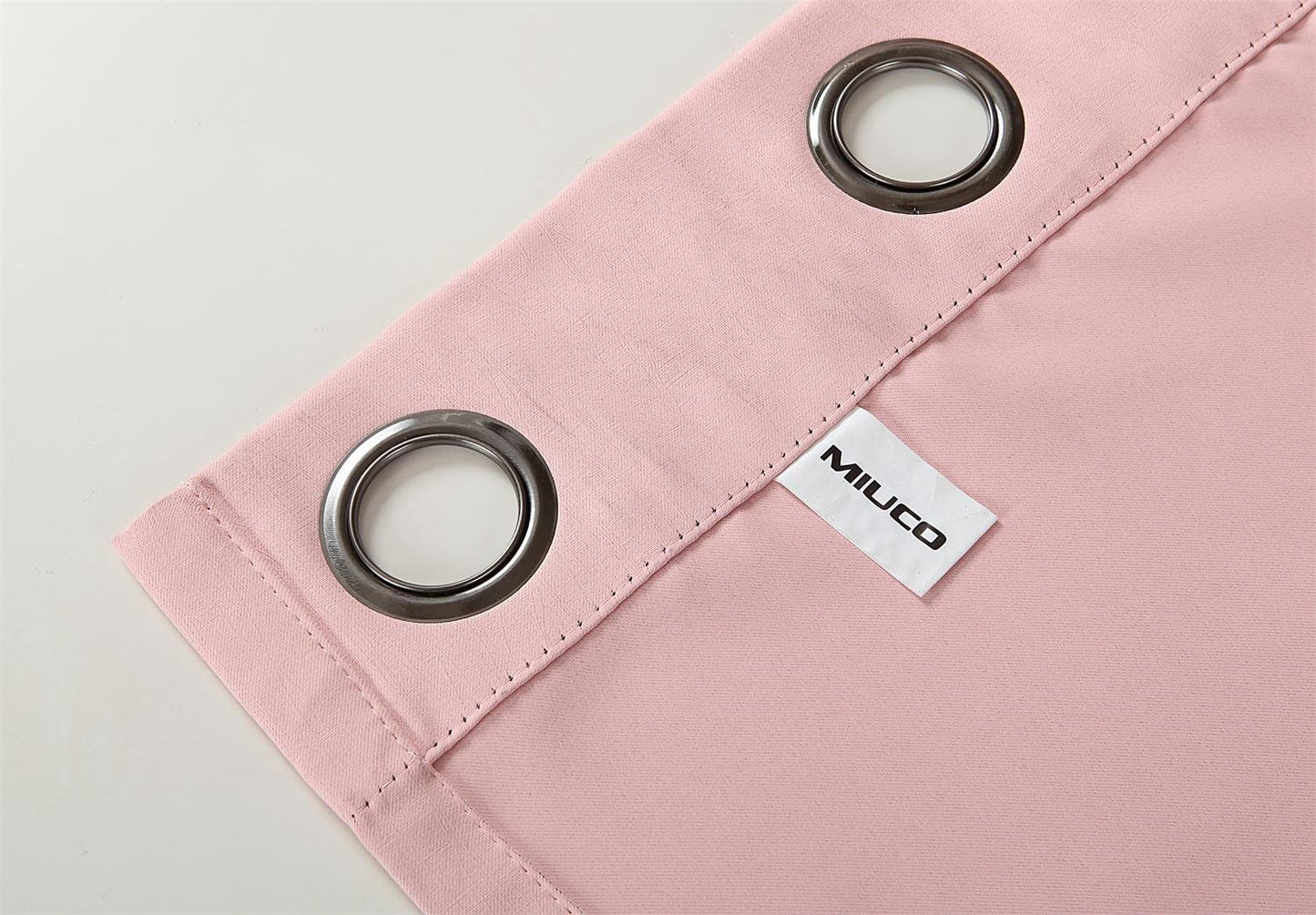 MIUCO Blackout Curtains Room Darkening Curtains Textured Grommet Curtains for Kids Bedroom Set of 2 52x84 Inch Pink