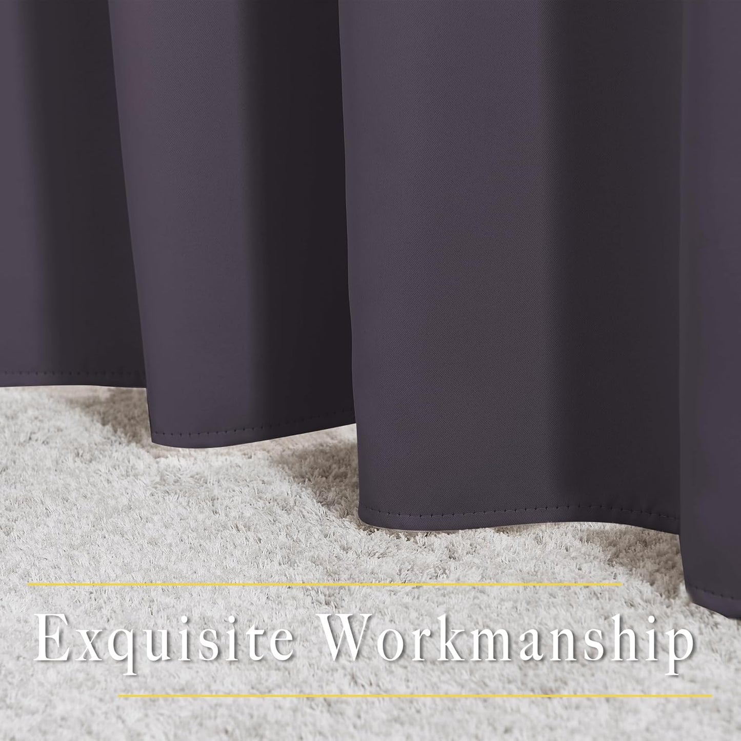 NICETOWN Block Window Curtains 84" Length - Home Fashion Greyish Purple Solid Grommet Room Darkening Window Treatments for Hall Room, 1 Pair, 52" Wide by 84" Long