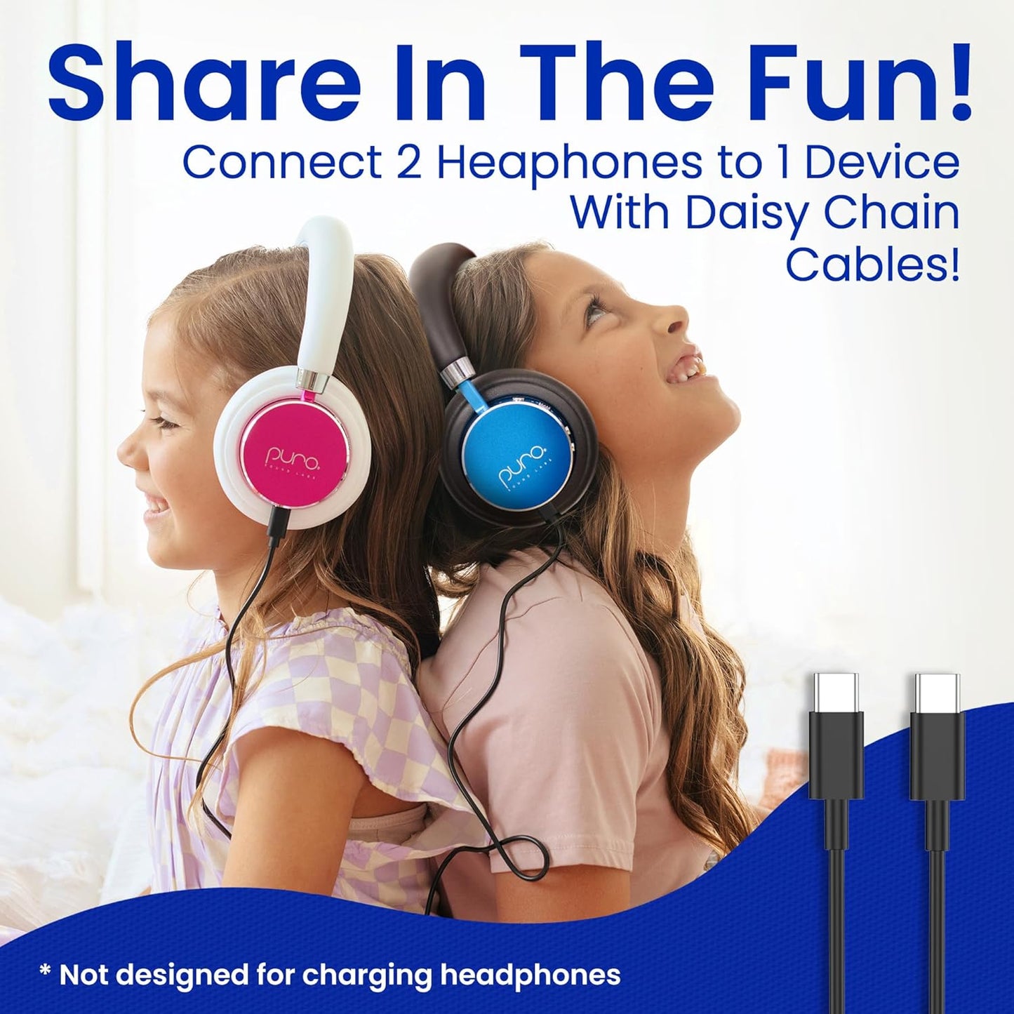 Puro Sound Labs BT2200 Plus Kids Bluetooth Headphones – Volume-Limiting 85dB, Studio-Grade Audio, Over-Ear & Comfy Design, 20-Hour Battery Life, Easy to Connect Wireless Headphones for Kids, Blue