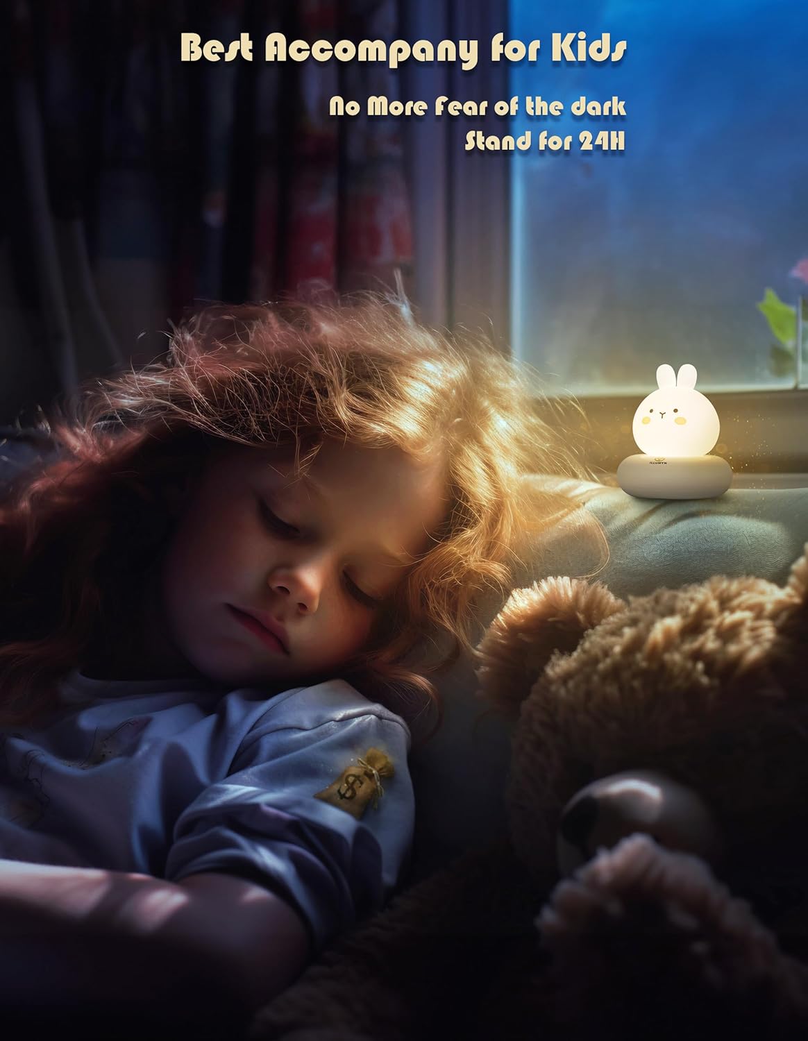 Night Light Kids, Cute Soft Glow Protect Eyes Kitten Night Light Lamp with 30mins Timer Rechargeable Nightlight for Kids Children Women Girls Toddler Bedroom Bedside Livingroom