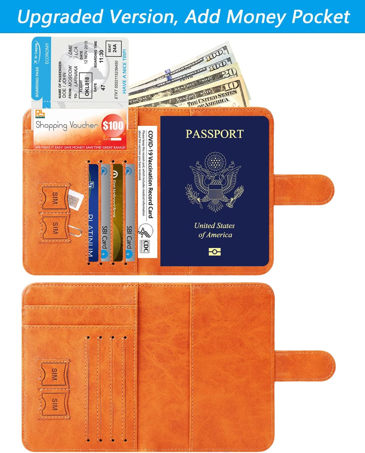 Passport Holder Cover Wallet RFID Blocking Leather Card Case Travel Accessories for Women Men (#Claybank)