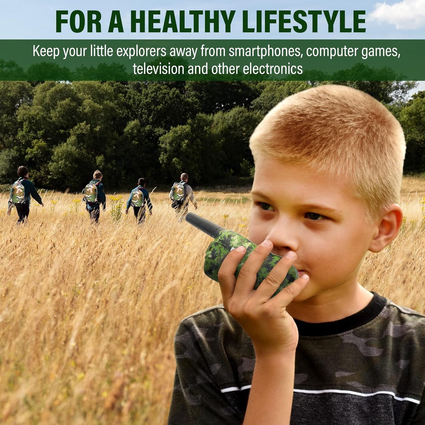 Outdoor Adventure Kit for Kids – Premium Camouflage Camping Gear with Walkie-Talkies – Military Style Toys – 10 in 1 Bundle – Ideal for All Ages and Genders