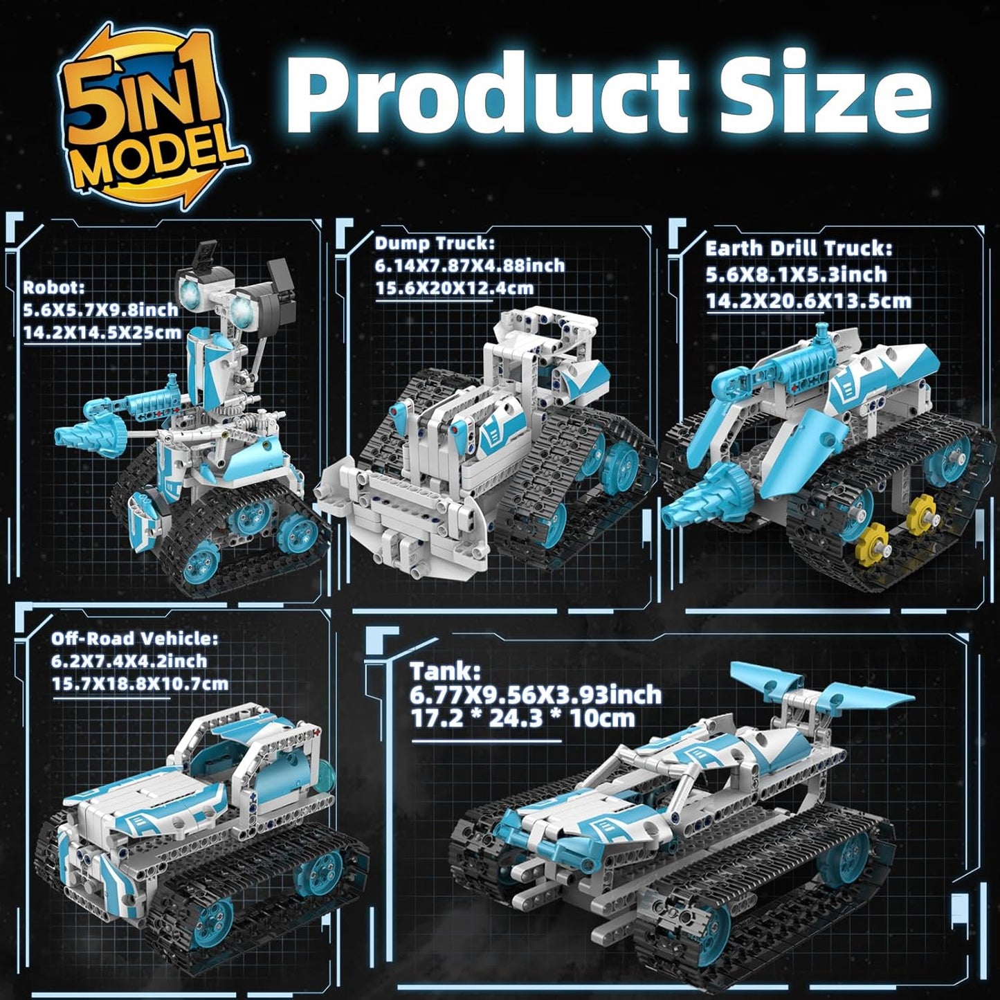 STEM Robot for Kids Ages 8-14, 5-in-1 Remote Control and APP Programmable Robot Toys - 720 Pcs DIY Building Science Educational Kit, Building Block Birthday Present for Teen Boys Girls