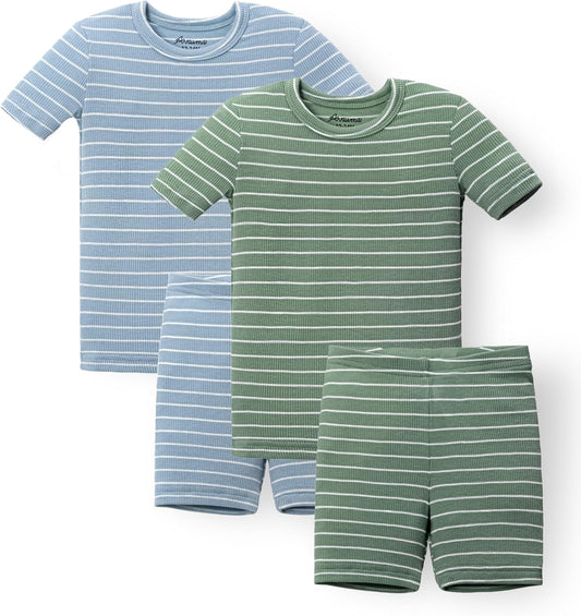 AVAUMA Stripe Pattern Baby Boys Girls Pajama Set Kids Toddler Snug fit Ribbed Sleepwear pjs for Daily Life Style