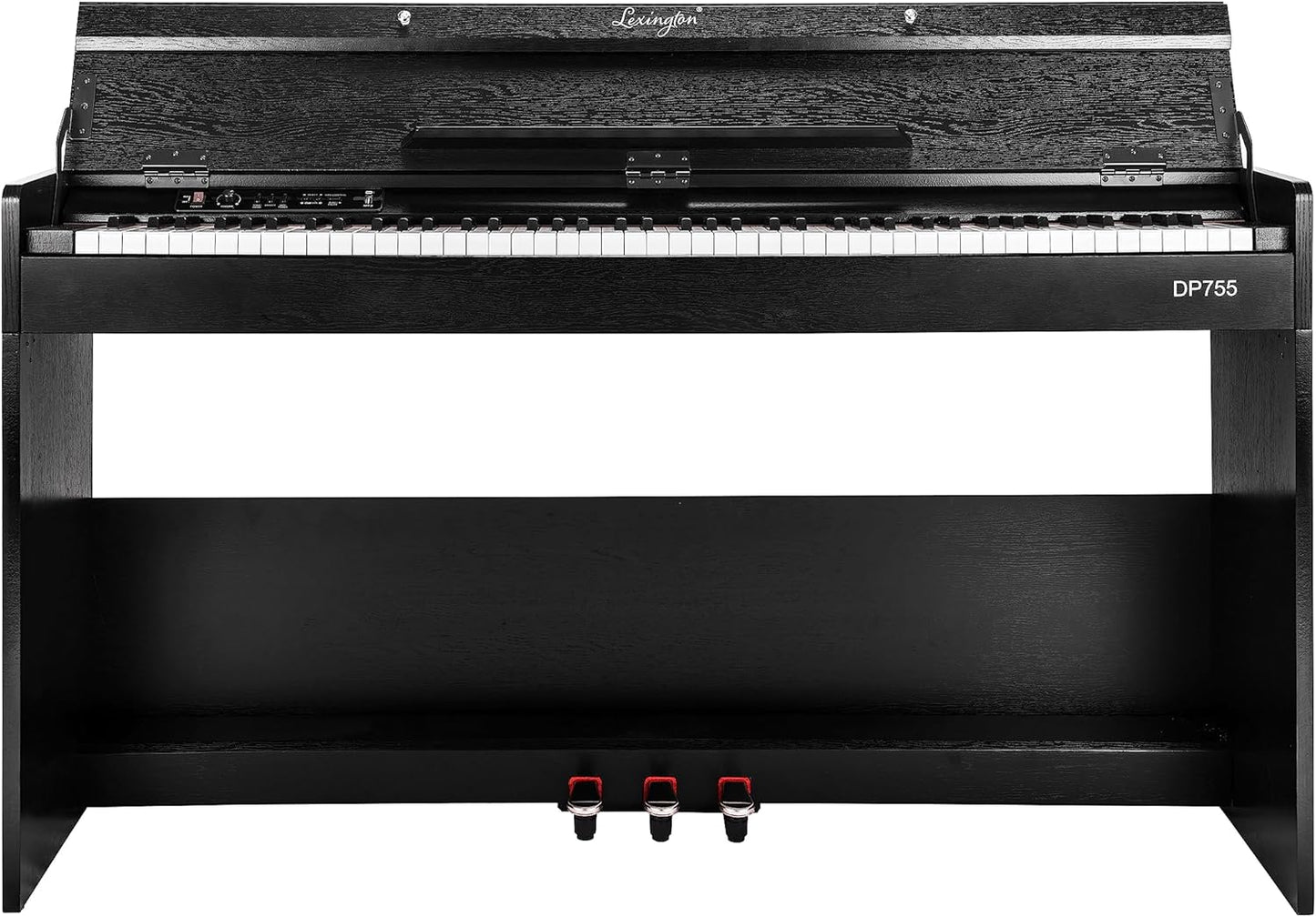 Lexington 88 Keys Weighted Digital Piano, Full Size Portable Hammer Action Electric Keyboard Piano for Beginners w/Furniture Stand, Power Adapter, Triple Pedals, Headphone Jack and Recording, Black
