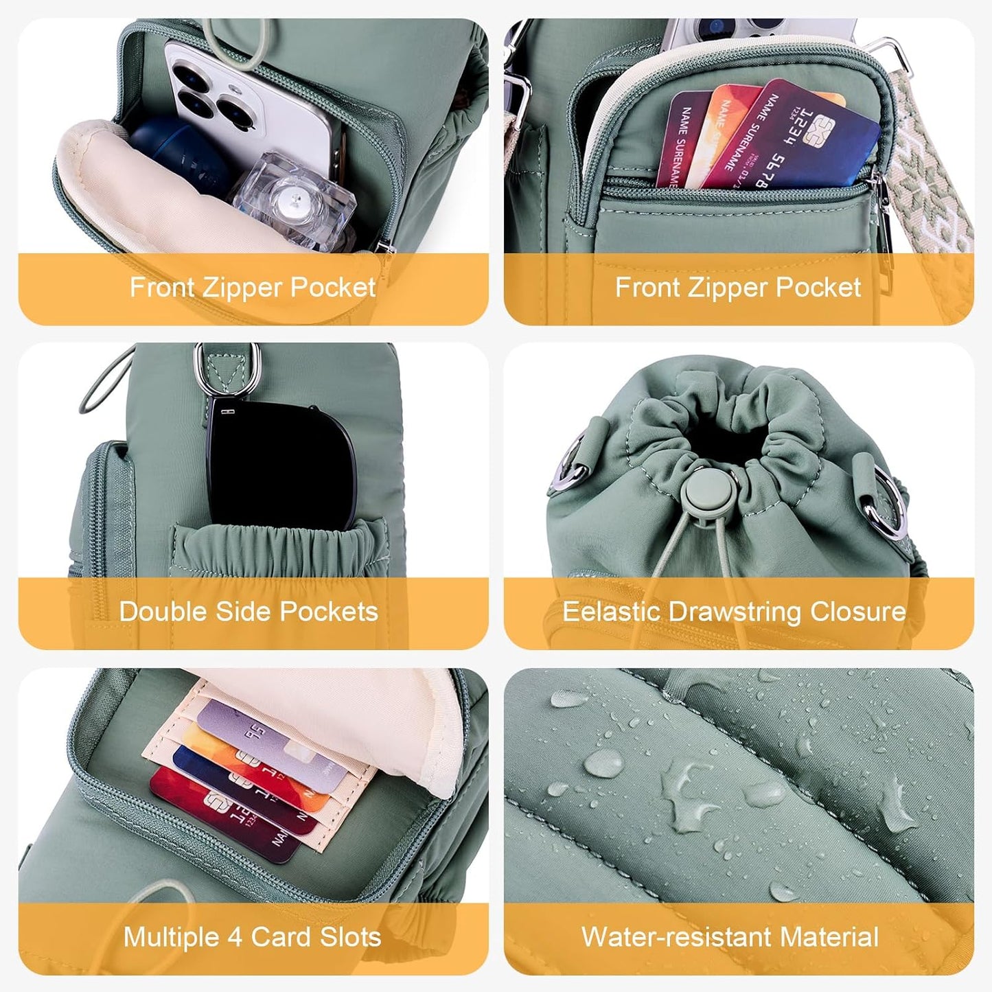 Water Bottle Bag 40 oz Crossbody Holder for Walking Hiking Insulated Carrier Purse with Adjustable Strap