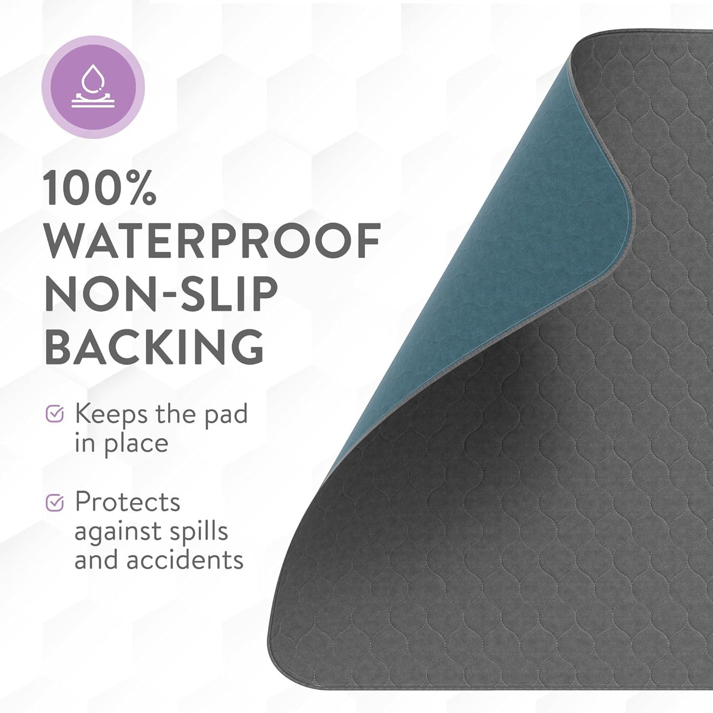 Inspire Underpads | Stain Hiding Gray Reusable Incontinence Bed Pads | Waterproof Mattress Pad | for Adults Babies and Dogs (34 X 36 - 2 Pack)