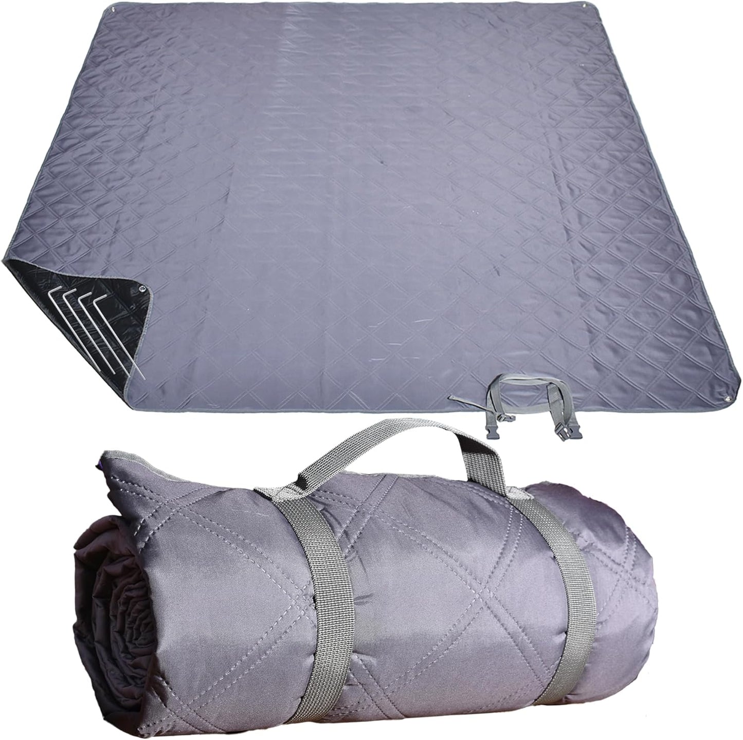 Waterproof Picnic Blanket 80 * 60 in Portable with Carry Strap for Beach Mat or Family Outdoor Camping Party, Park Blanket for Grass Park, Hiking, Travel