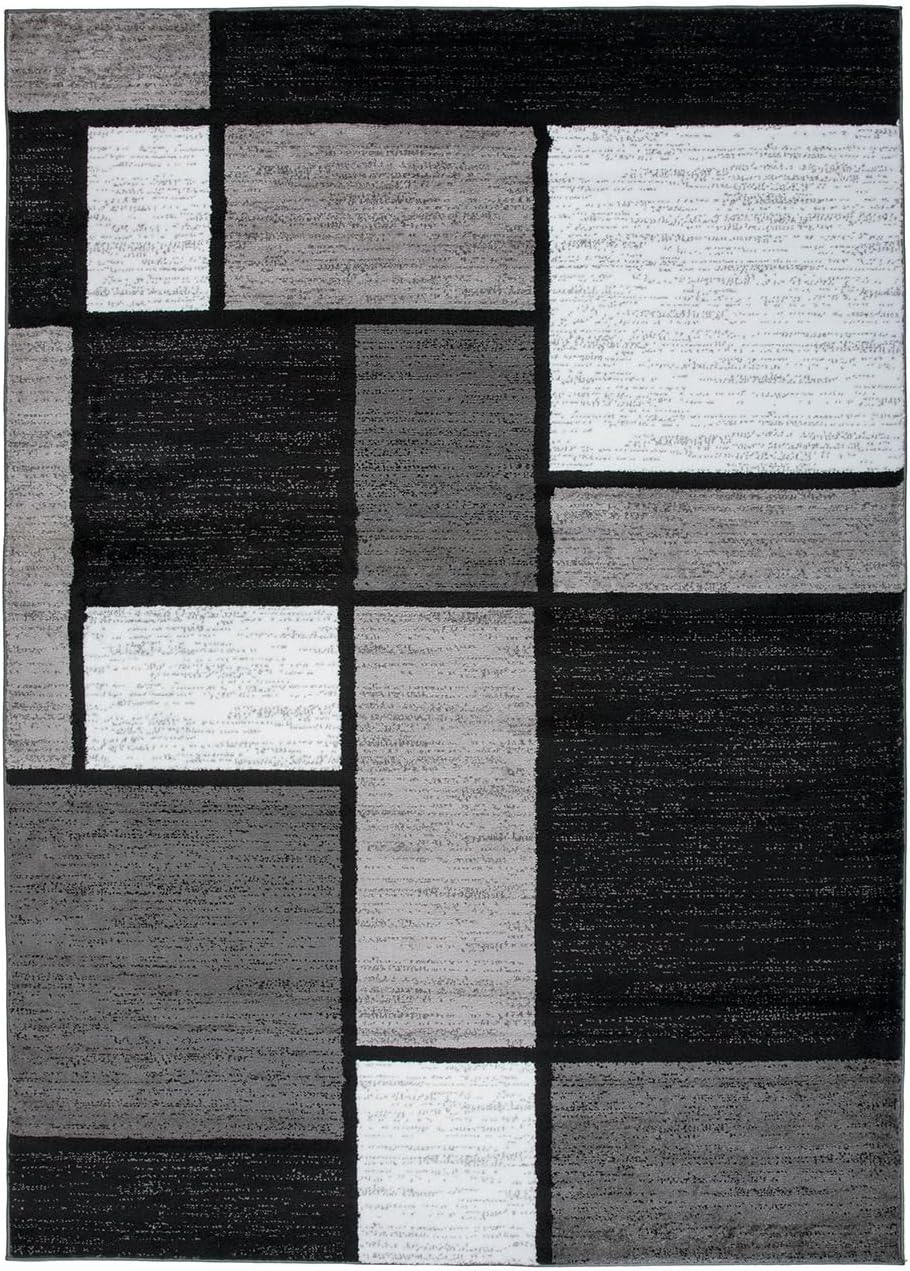 Rugshop Contemporary Modern Boxes for Home Office,Living Room,Bedroom,Kitchen Non Shedding Area Rug 12' x 15' Gray