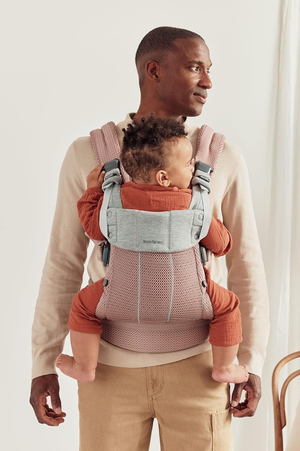 BabyBjörn Baby Carrier Harmony, Dusty Pink, 3D Mesh | 3-in-1 Ergonomic Baby Carrier; Newborn, Facing-in, Outward-Facing, and Back Carrying Positions Supported (7-40 lbs), Newborn to Toddler