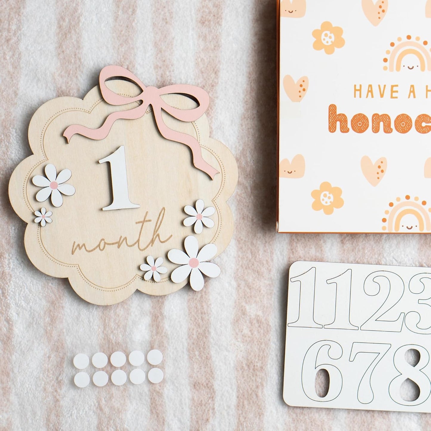 Baby Monthly Milestone Sign,1-12 Monthly Baby Milestone, Month Milestone Baby Girl, Baby Months Milestone, Newborn Photography Props Double-Sided (B12)