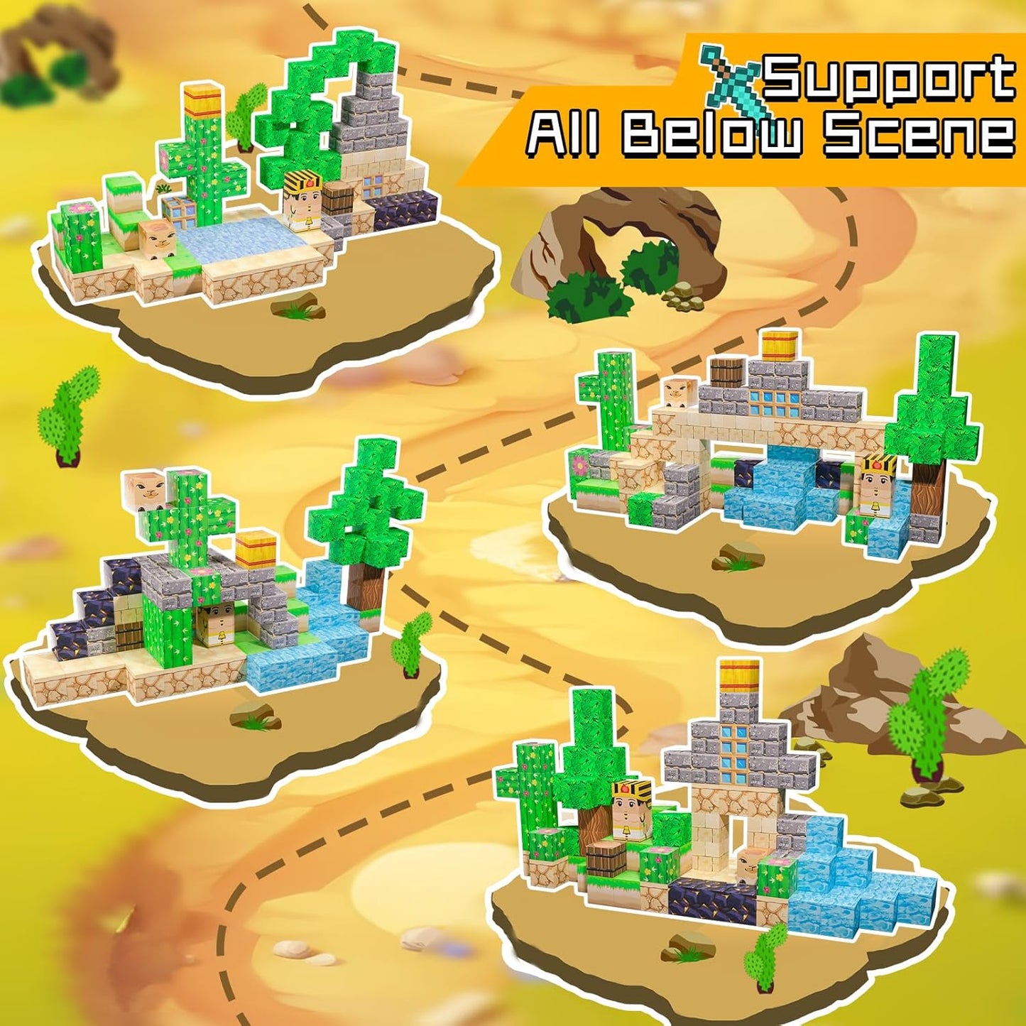 Magnetic Blocks - 100PCS Magnetic Set, STEM Montessori Sensory Toys for 3+ Year Old Boys & Girls, Creative Construction Toys Gift for Toddlers Kids