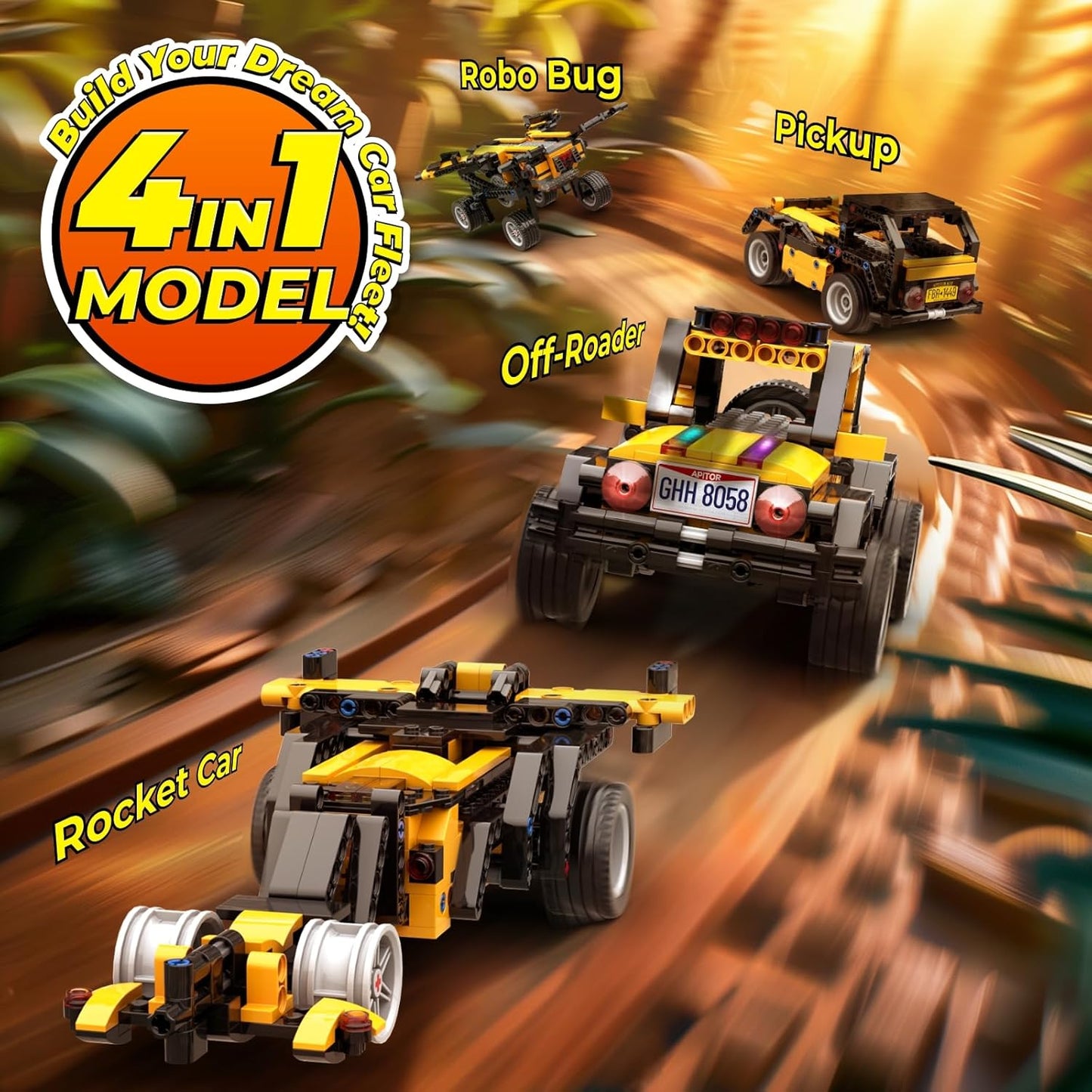 Robot R 4-in-1 Robot Building Kit, APP Remote Control STEM Coding Toys, Educational Gifts for Boys Girls Kids Ages 6-12, 4 Control Modes (300 Pieces)