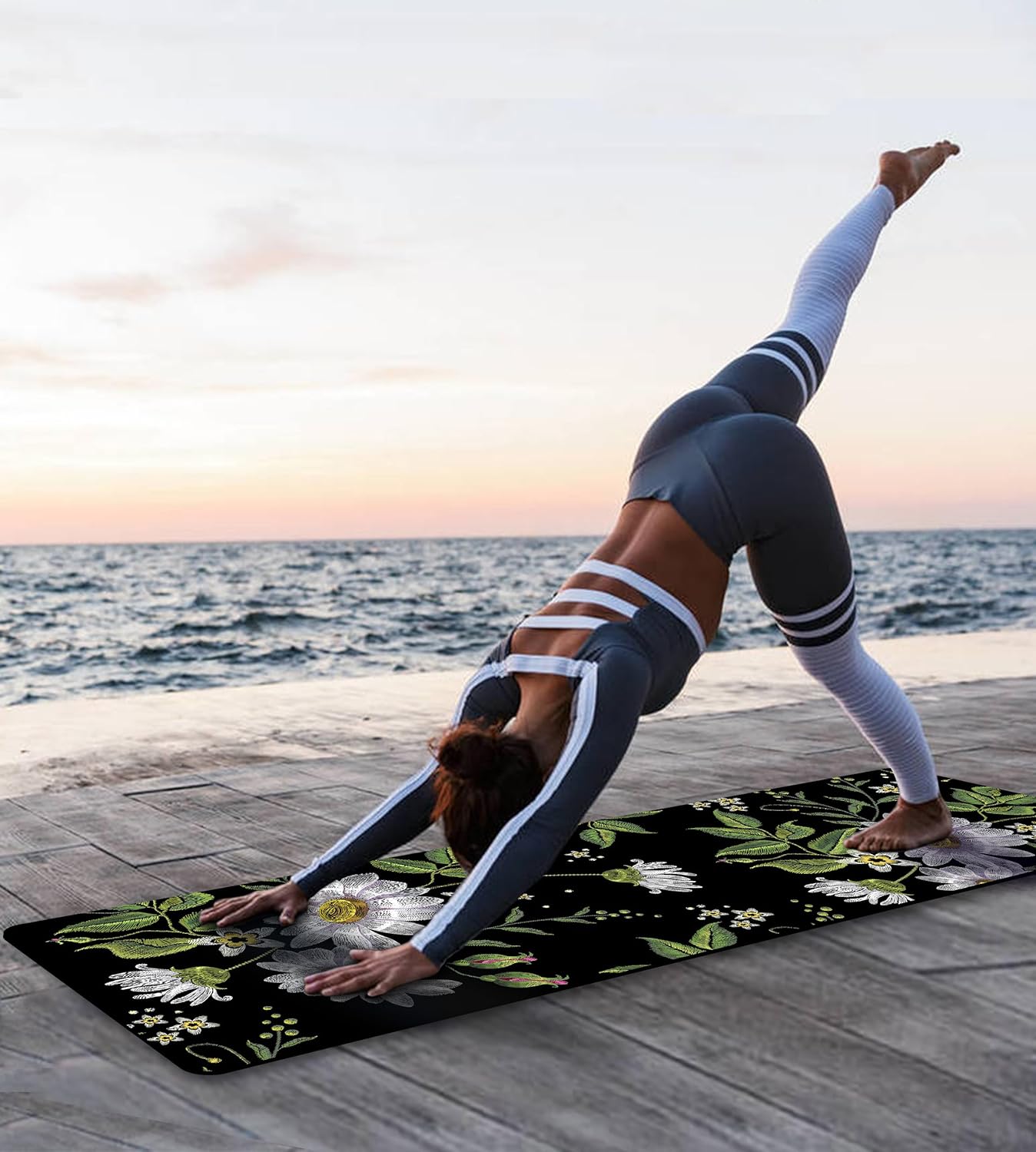 Non Slip Yoga Mat TPE Workout Mat for Men Women, Thick Workout Mat with Carrying Strap, Fitness Mats for Exercise, Yoga, Fitness, Pilates, Floor Workouts (72" x 24" x 6mm)