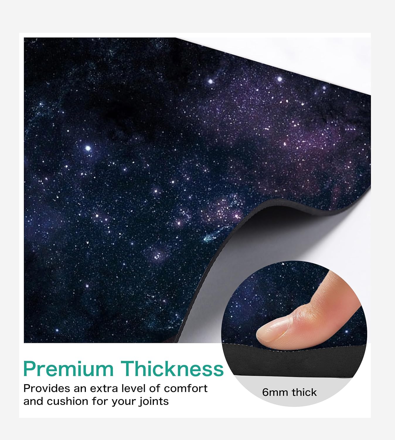 Non Slip Yoga Mat TPE Workout Mat for Men Women, Thick Workout Mat with Carrying Strap, Fitness Mats for Exercise, Yoga, Fitness, Pilates, Floor Workouts (72" x 24" x 6mm)