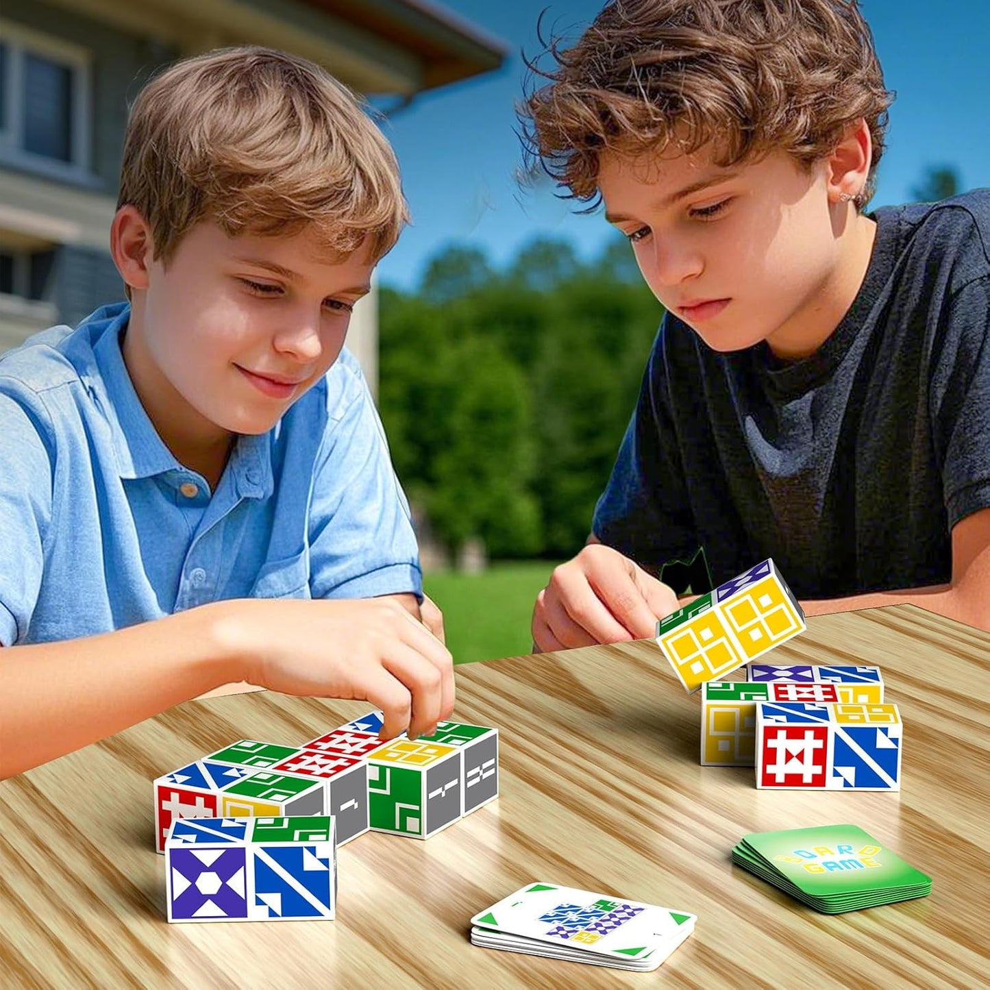 Matching Puzzle Game for Kids & Adults, Family Board Games Block for Boys & Girls Ages 4-8 8-12, 2+ Player Card Puzzles for Children 3+ Year Olds