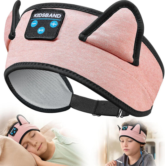 KIDSBAND Kids Headphones, Baby Headphones for Plane, Bluetooth Headphones Headband for Kids with Wired Playback 3.5 MM Jack for School Girls Boys Children,Kindle Tablet Cellphones Airplane Travel