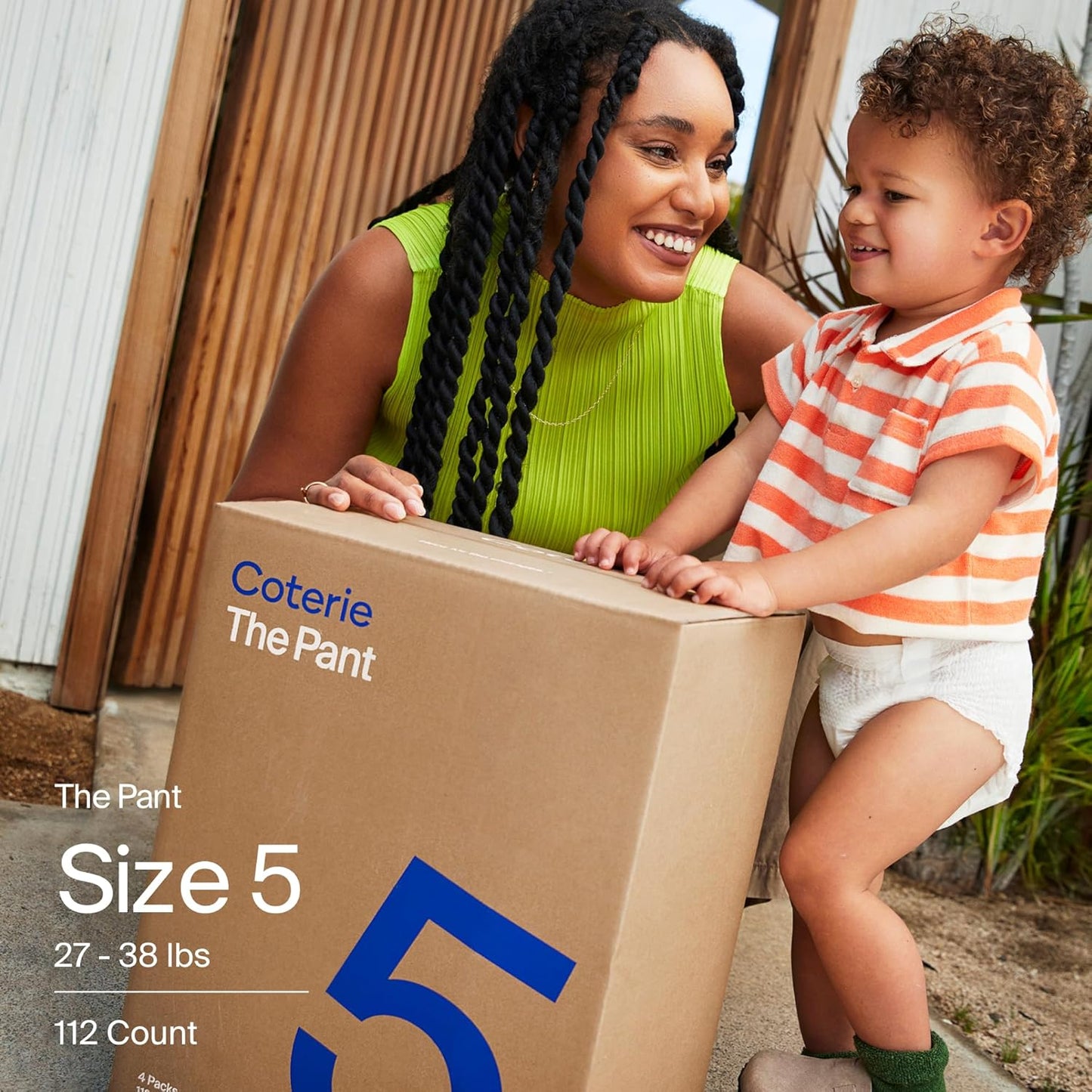 Coterie The Pant, Size 5, Pull Up Style Diapers for Sensitive Skin, Hypoallergenic, Super Absorbent Overnight Leak Protection, 3T/4T (27-38 lbs) 112 Count