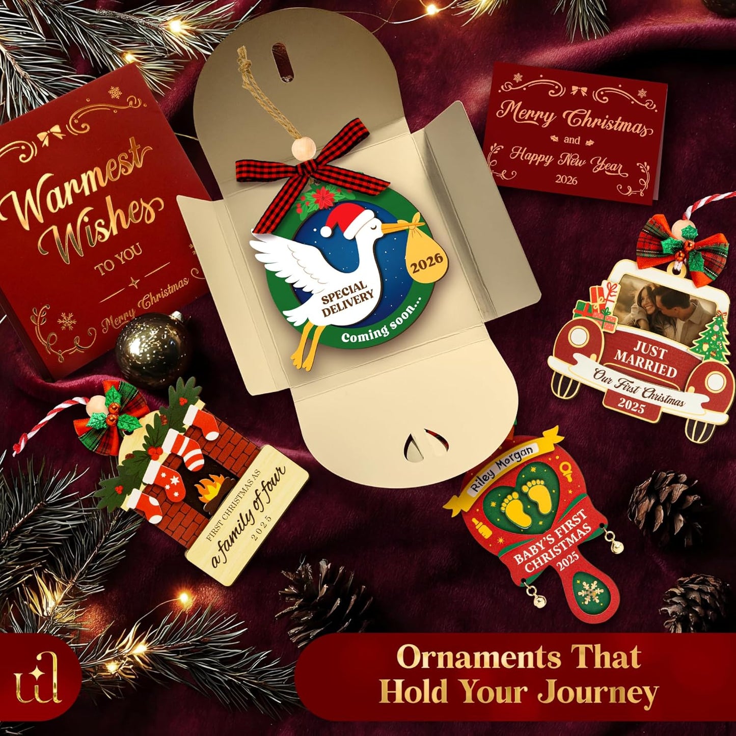 Coming Soon Baby Announcement 2026 - Pregnancy Announcement Ornament, Expecting Parents To Be Unique Gifts For Family Husband, Expecting Baby Ornament 2026, Christmas Pregnant Ornaments 2025