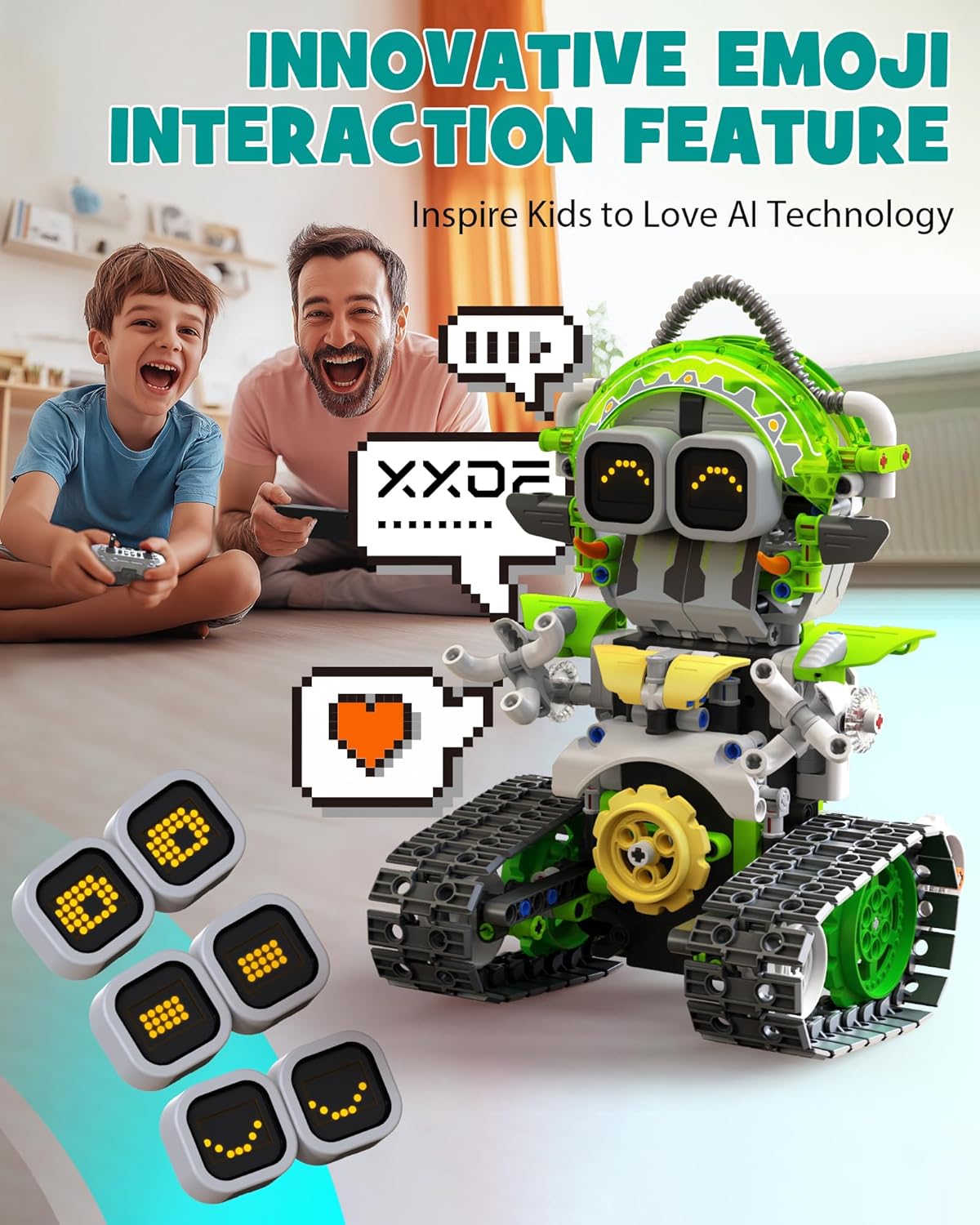 5in1 STEM AI Robot Toys Building Set, 478Pcs APP & Remote Control Engineering Erector Blocks for Kids Age 6-8, Coding Interactive Educational Christmas Birthday Gift for 10-12 Year Boys & Girls