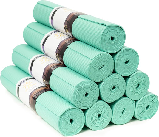 Sunshine Yoga Voyage Yoga Mat, 10 Pack, 72" x 24" Professional Studio and Gym Bulk Yoga Mats, 5mm Thick, Durable, Anti-Tear, Non Slip Fitness and Exercise Mats