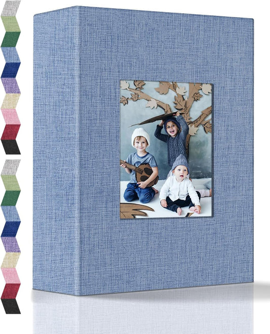 popotop Photo Album 4x6-100 Photos Photo Books with 100 Vertical Pockets,Linen Cover Albums for Family Wedding Anniversary Baby Vacation Pictures