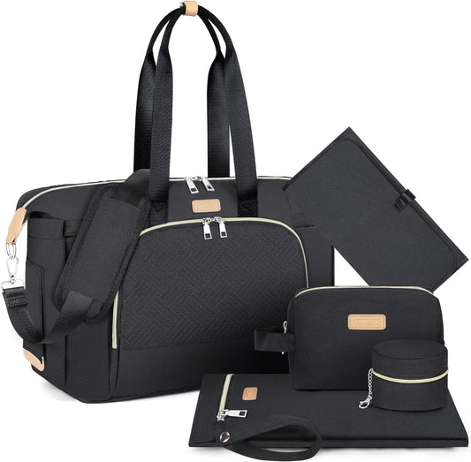 ITIEZY Diaper Bag Tote for Baby - Large Mommy Bag with Portable Changing Pad Pacifier Case, Hospital Bags Travel Baby Bag