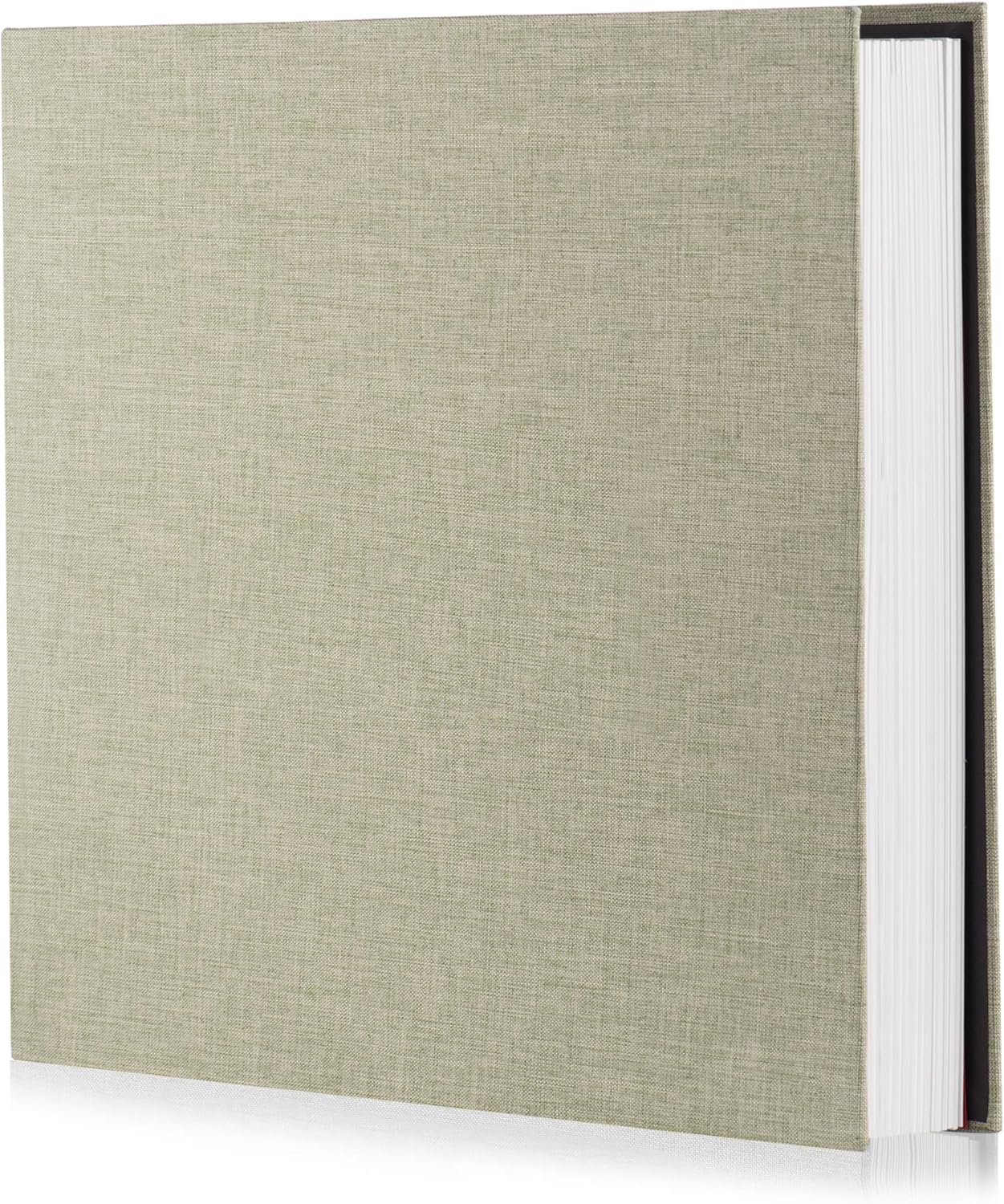 Photo Album Self Adhesive Scrapbook Album for 4×6 Pictures DIY Magnetic Linen Cover Album 15 Sheets/30 Blank Pages for Family Wedding, Birthday, Christmas, Anniversary (Grass Green)