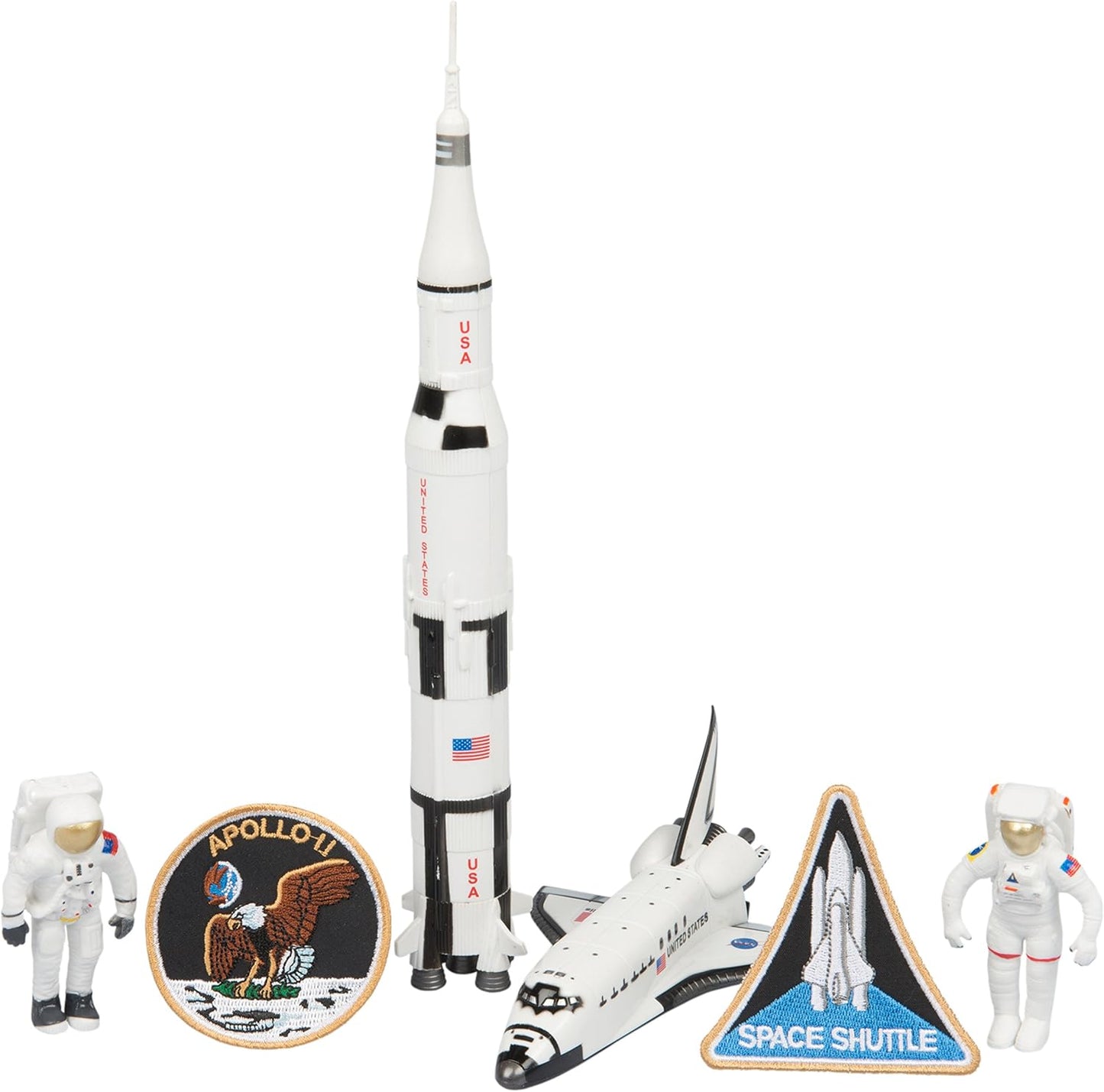 Apollo Space Rocket & Shuttle Adventure 6 Piece Space Toy Set - With Astronauts, Rockets and More!