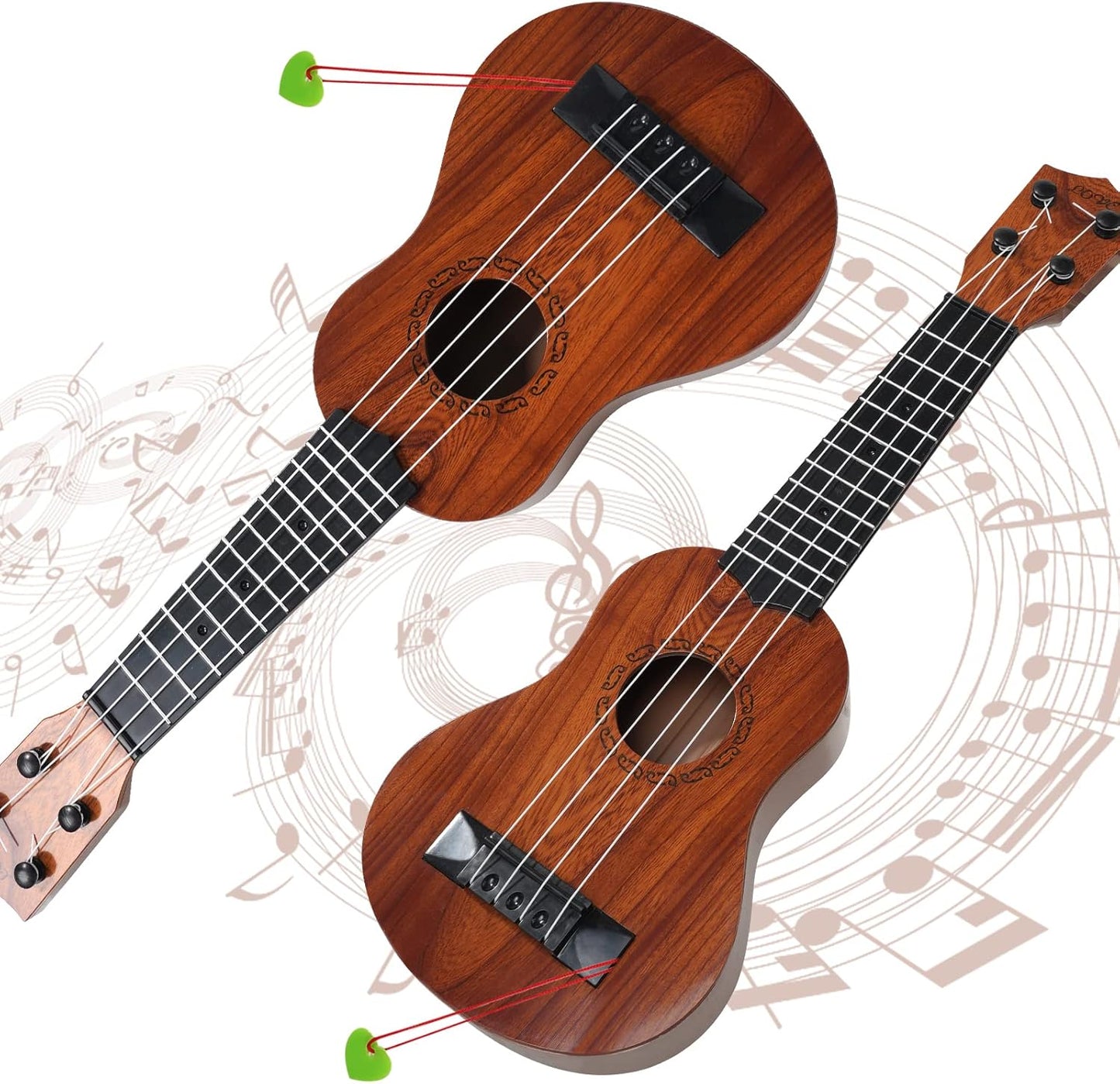 Raimy 17in Kids Ukulele Guitar - 4 Strings Mini Guitar Children Musical Instruments Educational Toys with Picks for Toddler Kids Boys Girls Beginner (Mahogany)