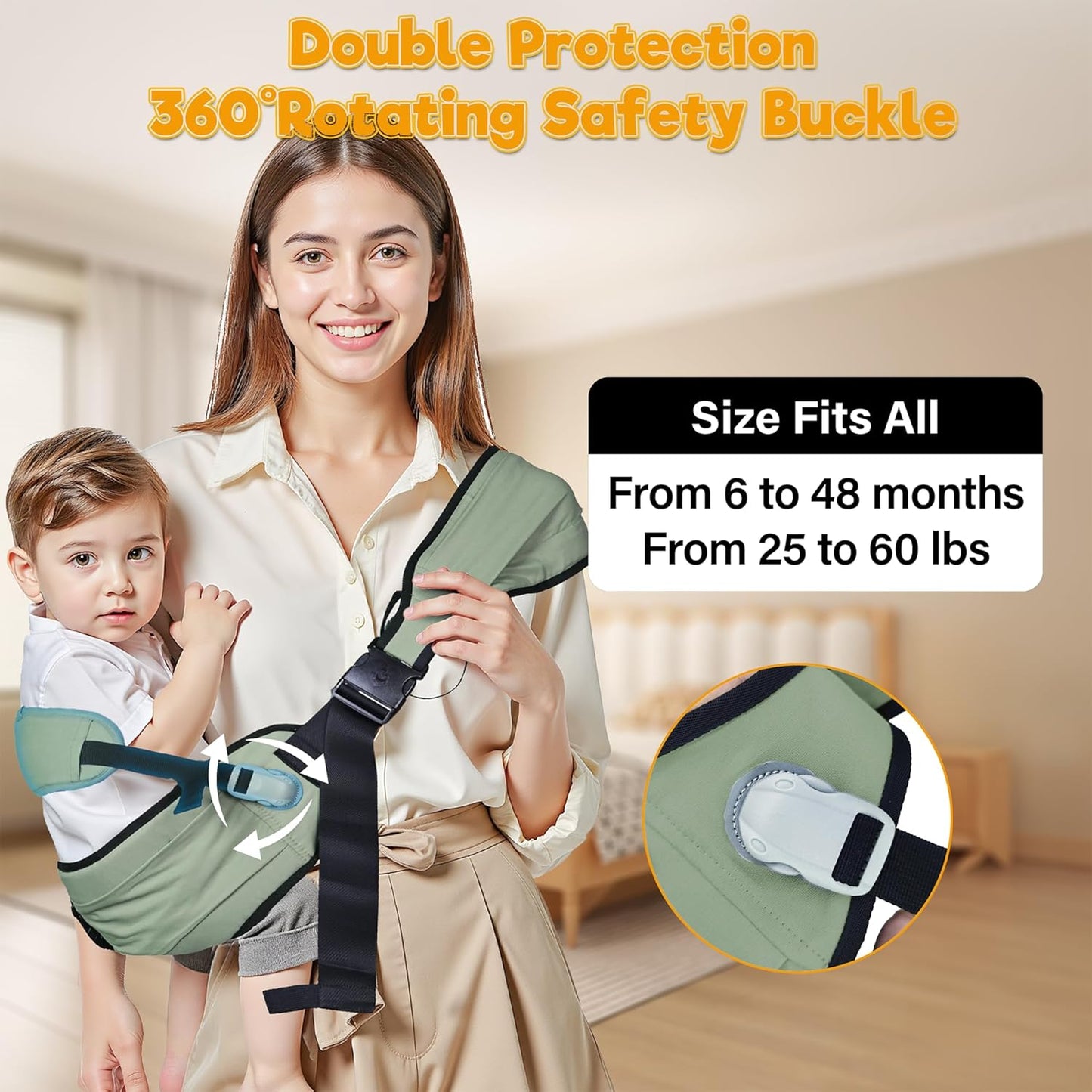 Baby Carrier Newborn to Toddler,Adjustable Baby Sling Carrier,Comfortable and Lightweight Toddler Carrier for 25-60 lbs,Ideal for Shopping Travelling