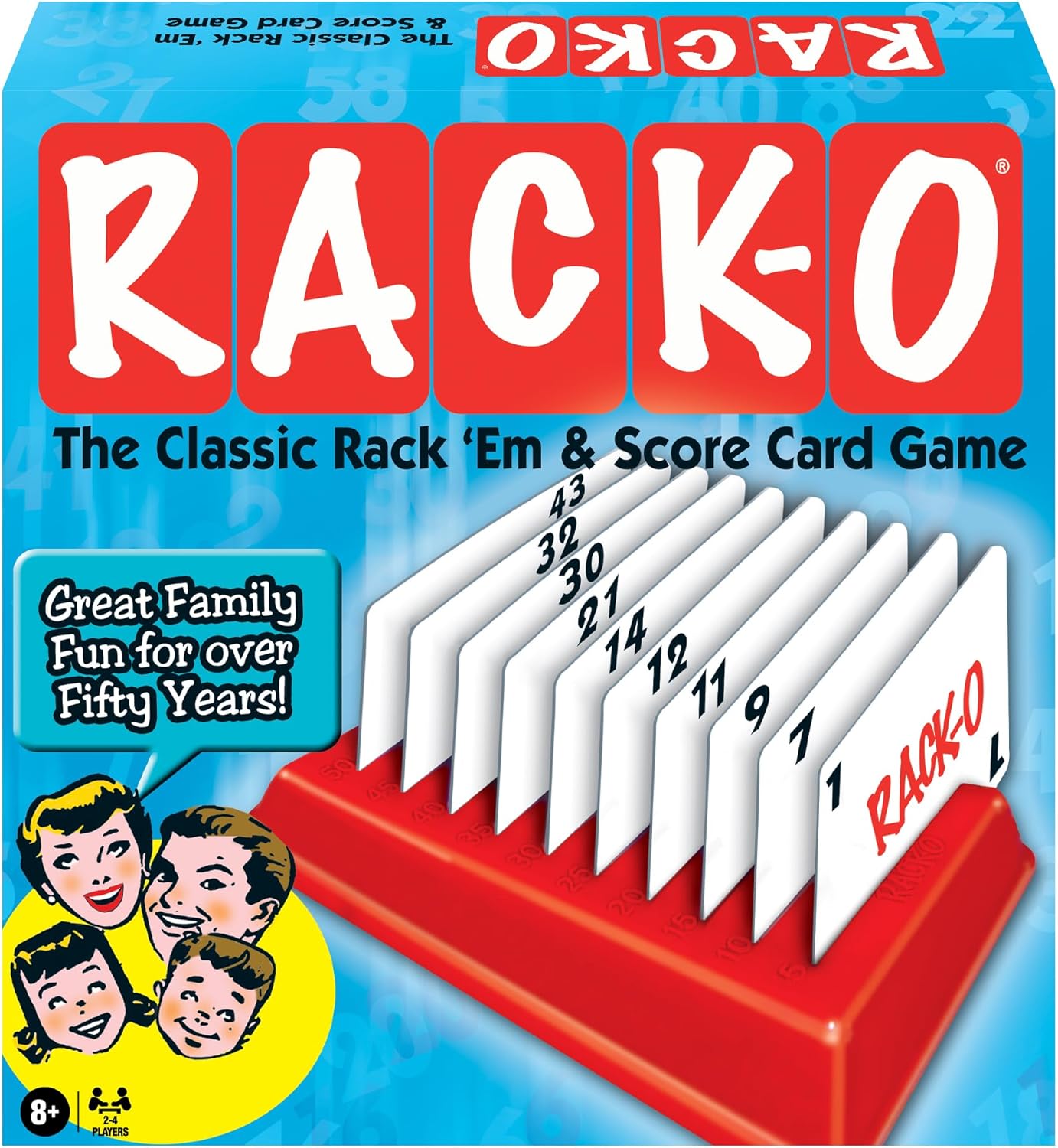 Rack-O Retro Game by Winning Moves Games USA, Classic Tabletop Game Enjoyed by Families Since the 1950's! Ages 8+, 2-4 Players (6122)