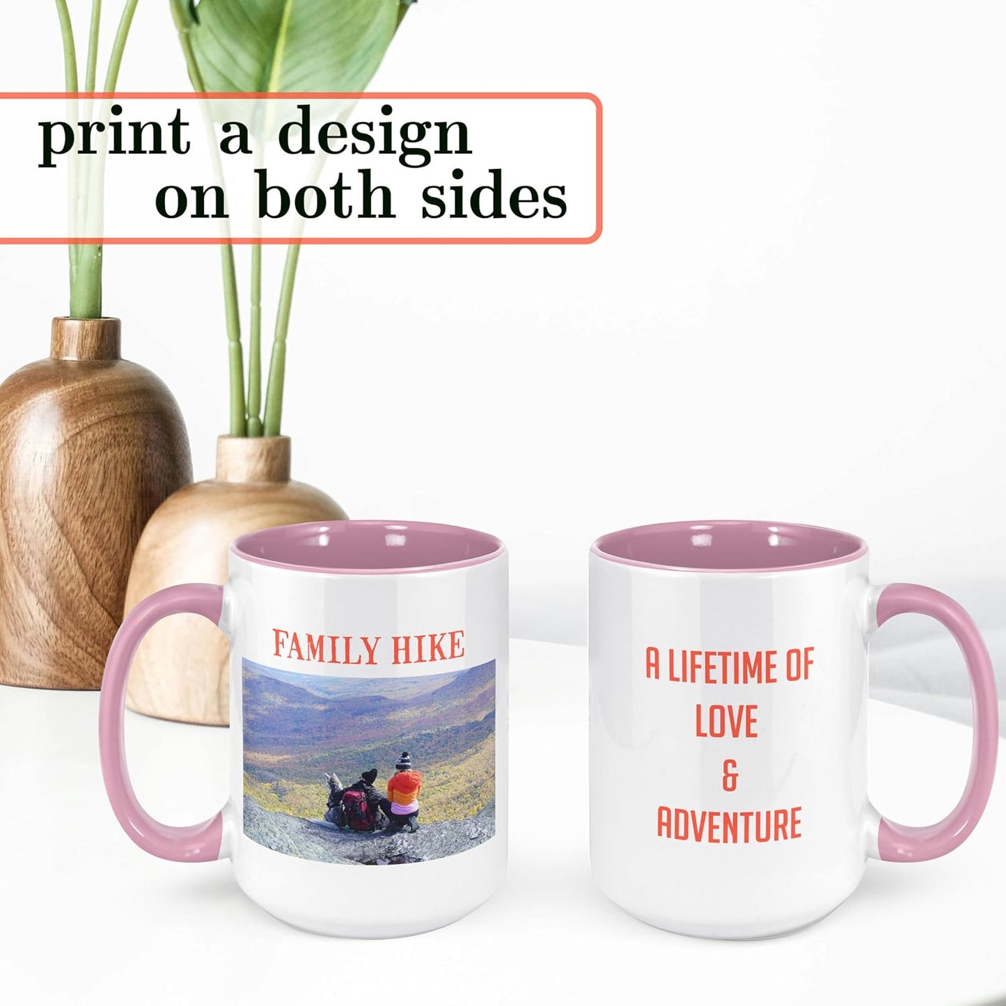 Personalized Mother's Day Coffee Mug, Custom Mum Photo Text 15 Oz Ceramic Mug, Customized Mom Gift Idea Picture Name Cup, Taza Cafe Personalizadas Fotos, Cute Gifts Mom Women Dad Men, Pink