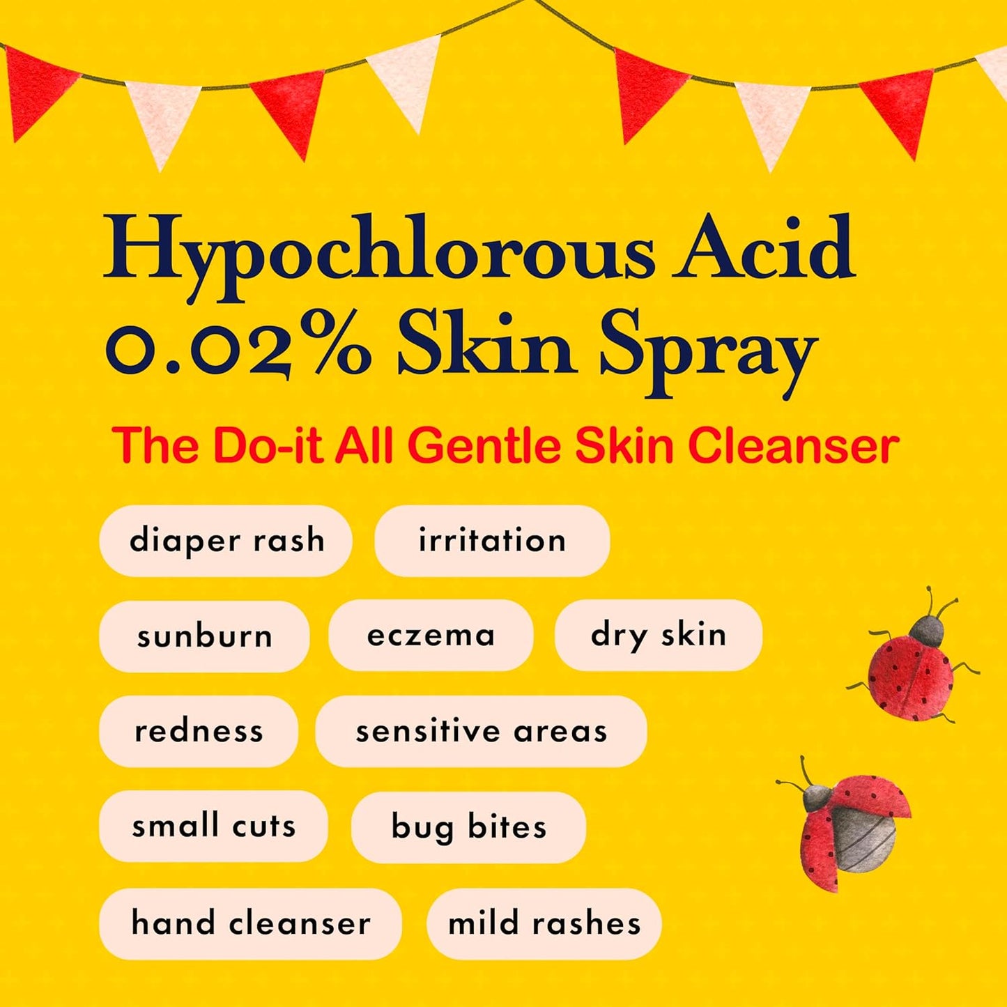 Hypochlorous Acid Spray for Kids - Gentle Skin Cleansing HOCL for Diaper Rash, Sensitive Skin, Sunburn, and Irritated Skin - No Sting, Non-Toxic, Kid-Friendly, 4 oz Spray