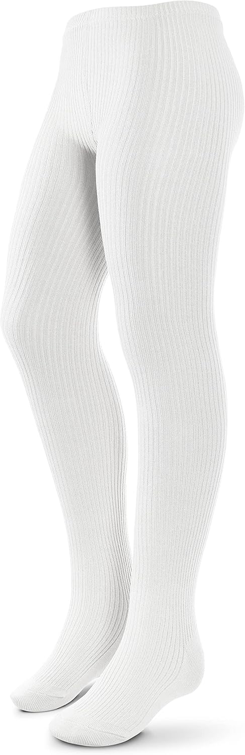 Kids, Girls thin Ribbed Cotton tights, Comfy, Soft Flat Tights Made from Breathable cotton| Great Tights For Uniform,