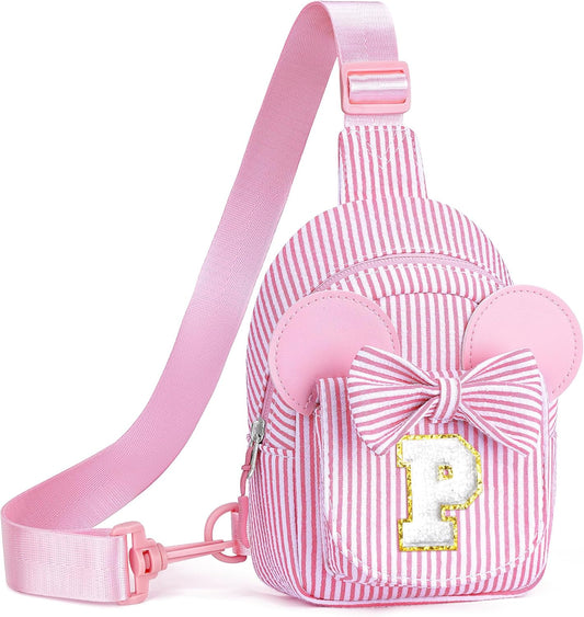 Girl Gifts Trendy Stuff, Sling Bag for Girls Kids | Birthday Gifts for Daughter Granddaughter Little Girls Gift Monogram Small Pink Belt Bag Fanny Pack Crossbody Bags for Girl Kids (Pink P)