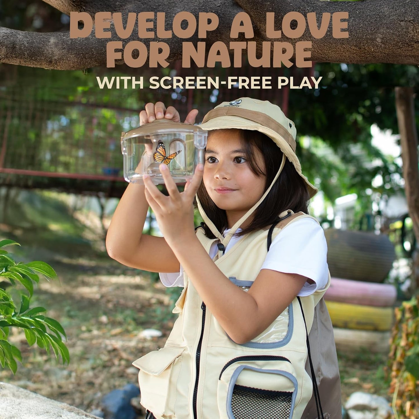 Kids Bug Catching Kit - Complete Explorer Kit with Safari Vest, Hat & More - Cute Dress-Up Safari Costume, or Zoo Keeper - Outdoor Explorer Set & Bug Toys for 7+ Year Old Boys Girls + Adventure Book