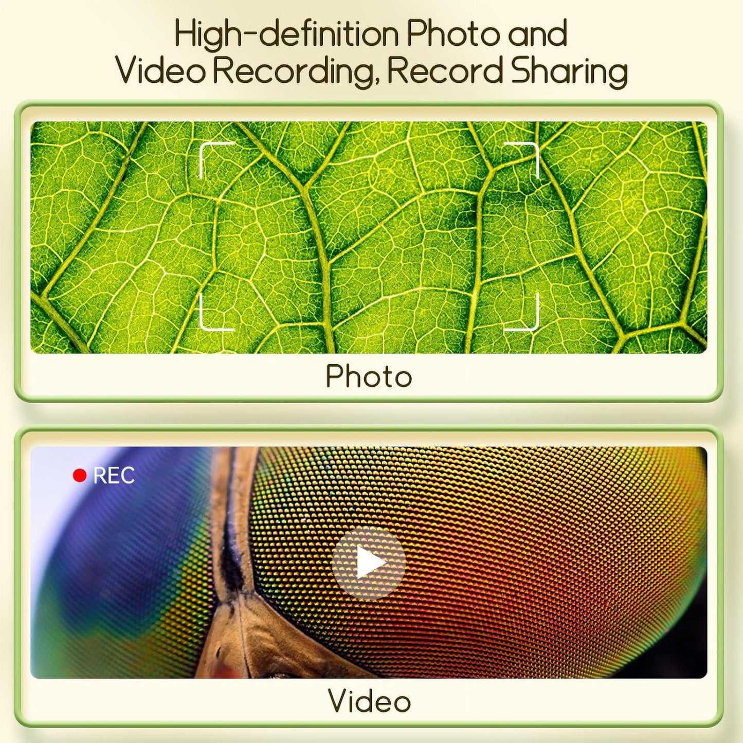 Microscope for Kids - Portable Handheld Magnifying Glass for Girls | Mini Digital Microscope for Boys Educational Science Toys | Age 3 4 5 6 7 8 9 10 11 Years Old Kids Christmas Birthday Gifts