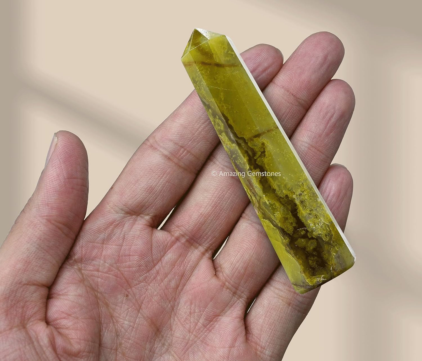 Amazing Gemstone Green Opal Crystal Towers - Natural Healing Crystal Point Obelisk for Reiki Healing and Crystal Grid (3 Inch)