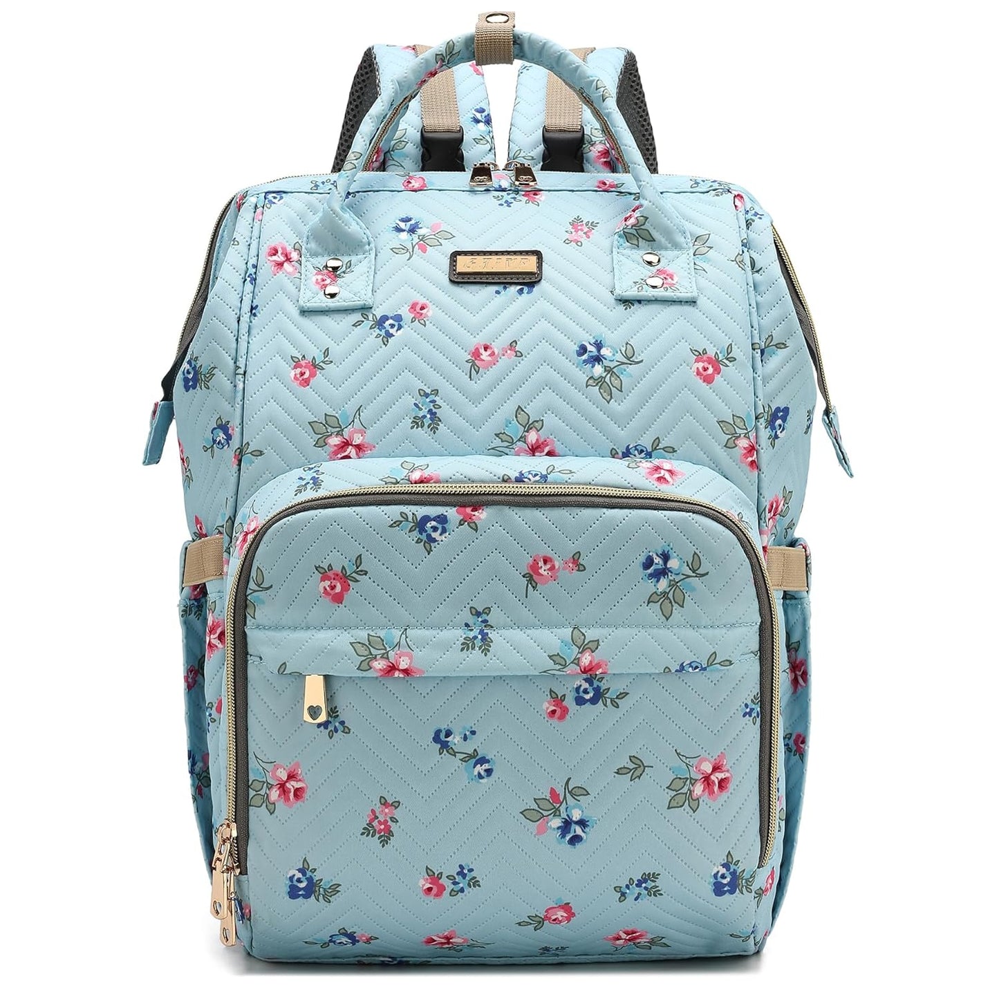 Diaper Bag Backpack for Women, Baby Bags for Girls,Diaper Bag with Changing Pad, and Insulated Pockets-Blue Flowers