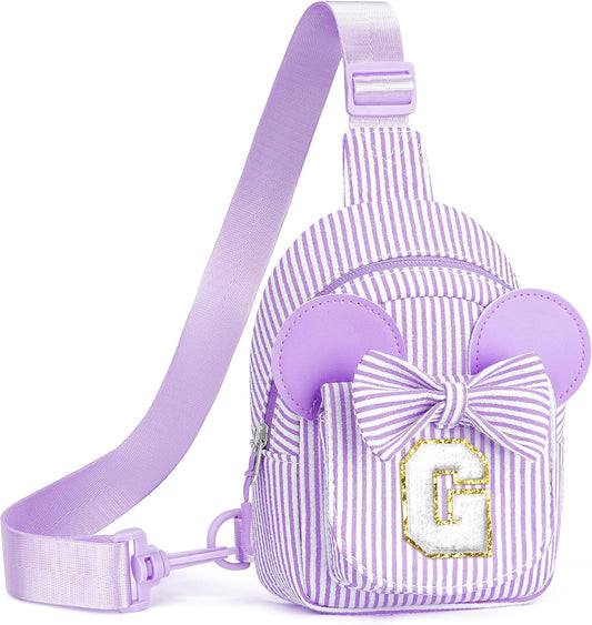 Gifts for Girls, Small Sling Bags for Girl Kids | Personalized Birthday Gifts for Girls | Girl Kids Cross Body Purse Purple Small Sling Bag Belt Bags for Sister Daughter Gift (Purple G)