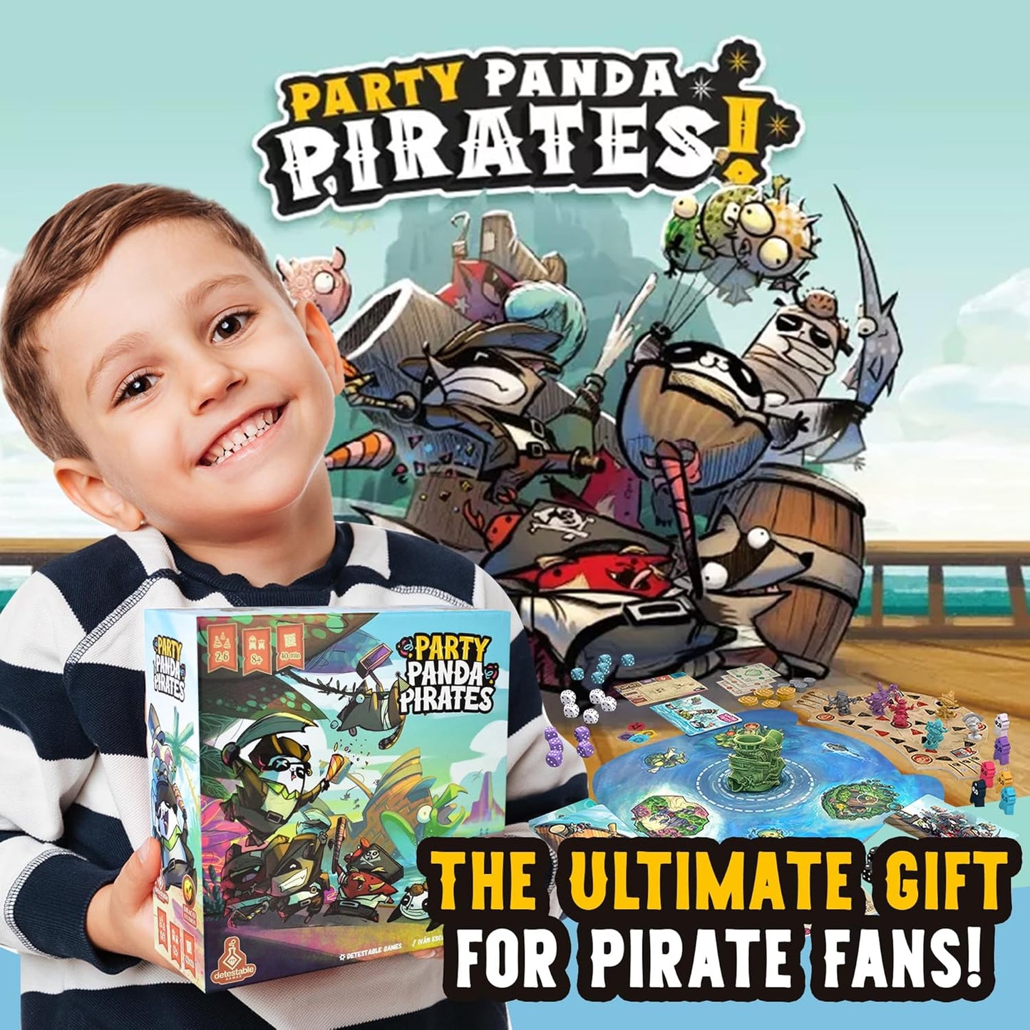 Party Panda Pirates – Toddler and Kids Games, Dice and Strategy Board Games for Adults, Treasure Hunt Toys for 8 Year Old Boys, 8 Year Old Boy Gift, Fun Family Game Night Adventure Play