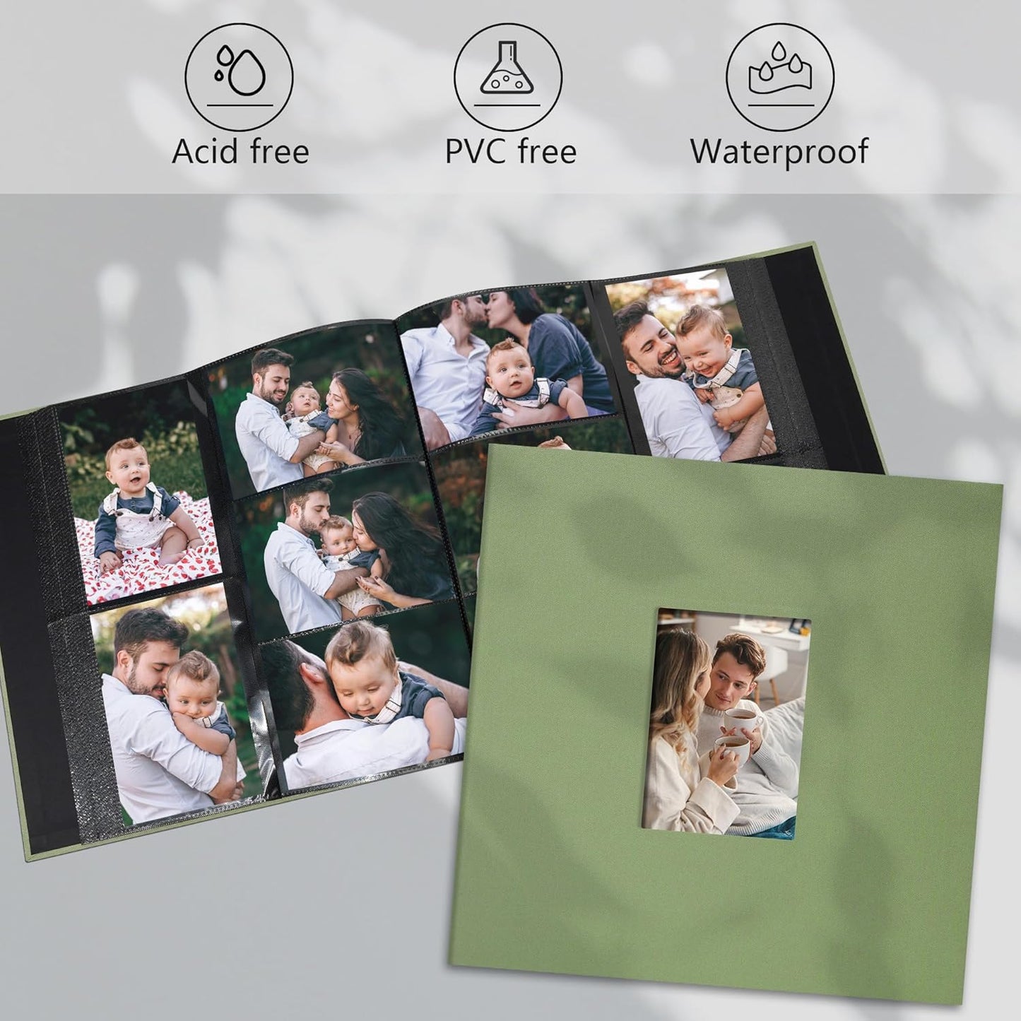 Photo Album 4x6 Pictrues 600 Pockets Linen Cover with Front Window Large Picture Book for Family Travel Wedding and Memory Keepsake Organizer White