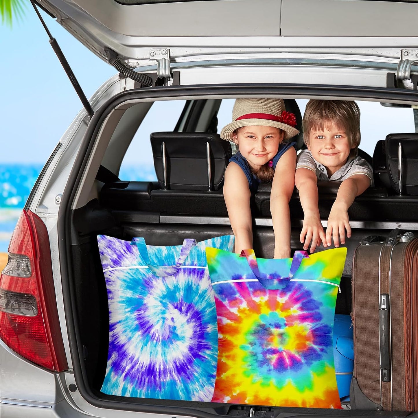 2 Pcs Large Travel Laundry Bag Waterproof With Handle - Washable for Dirty Clothes, Wet Dry Bag for Bathing Suit, Workout, Gym, Swimming Pool, College Dorm