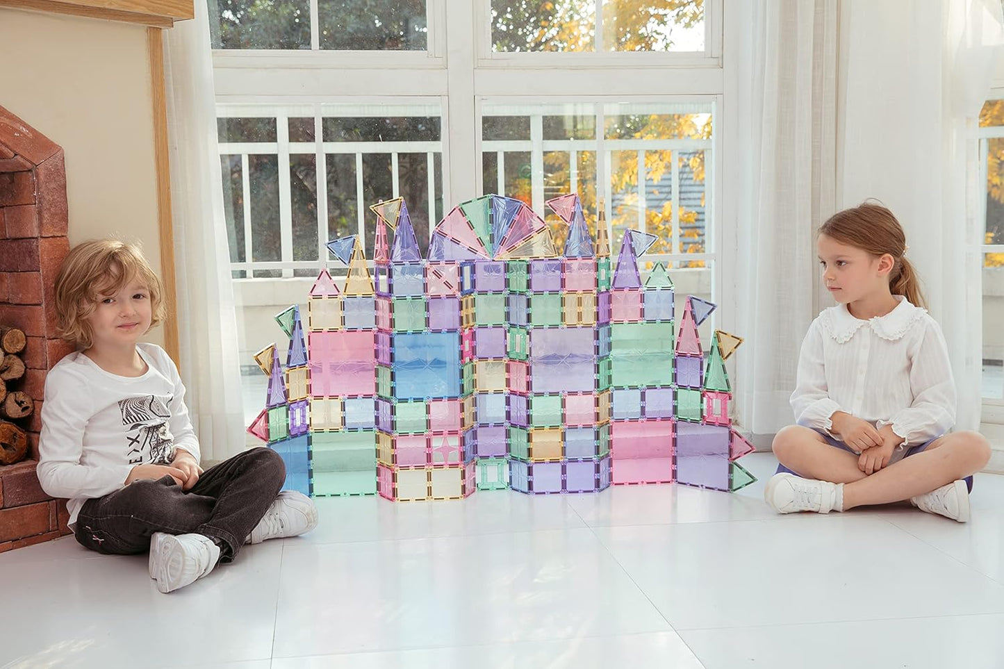 120PCS Premium MagneticTiles, Magnet Tiles, STEM AUTHENTICATED, Magnetic Blocks, Magnet Tiles, Magnetic Building Blocks, Magnets for Kids, MagneticTile Toy Boys Girls Age 3 4 5 6 7 8