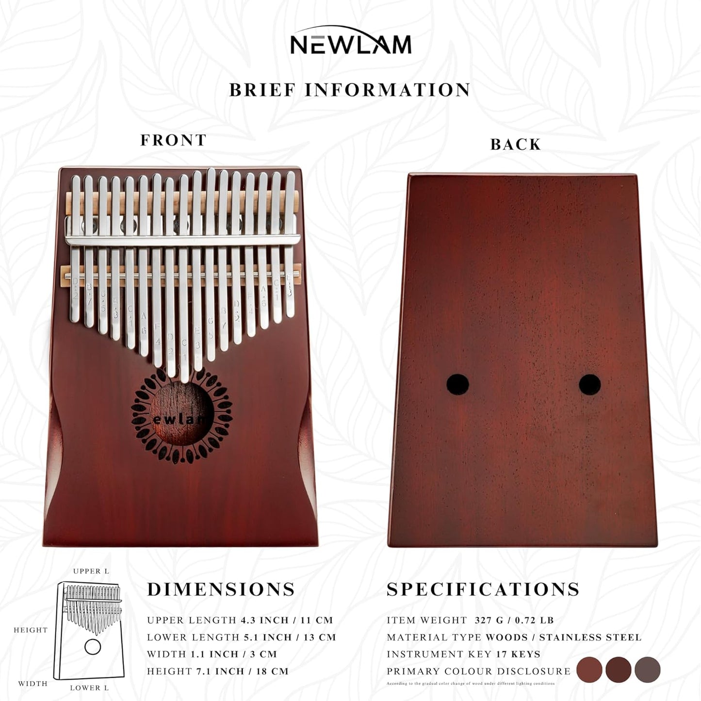 Kalimba Thumb Piano 17 Keys, Portable Mbira Finger Piano Gifts for Kids and Adults Beginners