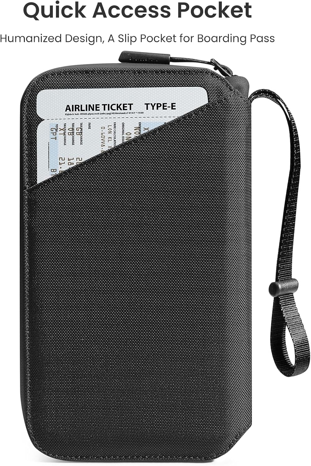 tomtoc Passport Holder Family with RFID Blocking, Passport Wallet Women Men, with Airtag & Sim Card Holder and Eject Pin, Travel Document Organizer with Wrist Strap, Up to 4 Passports, Water-resistant