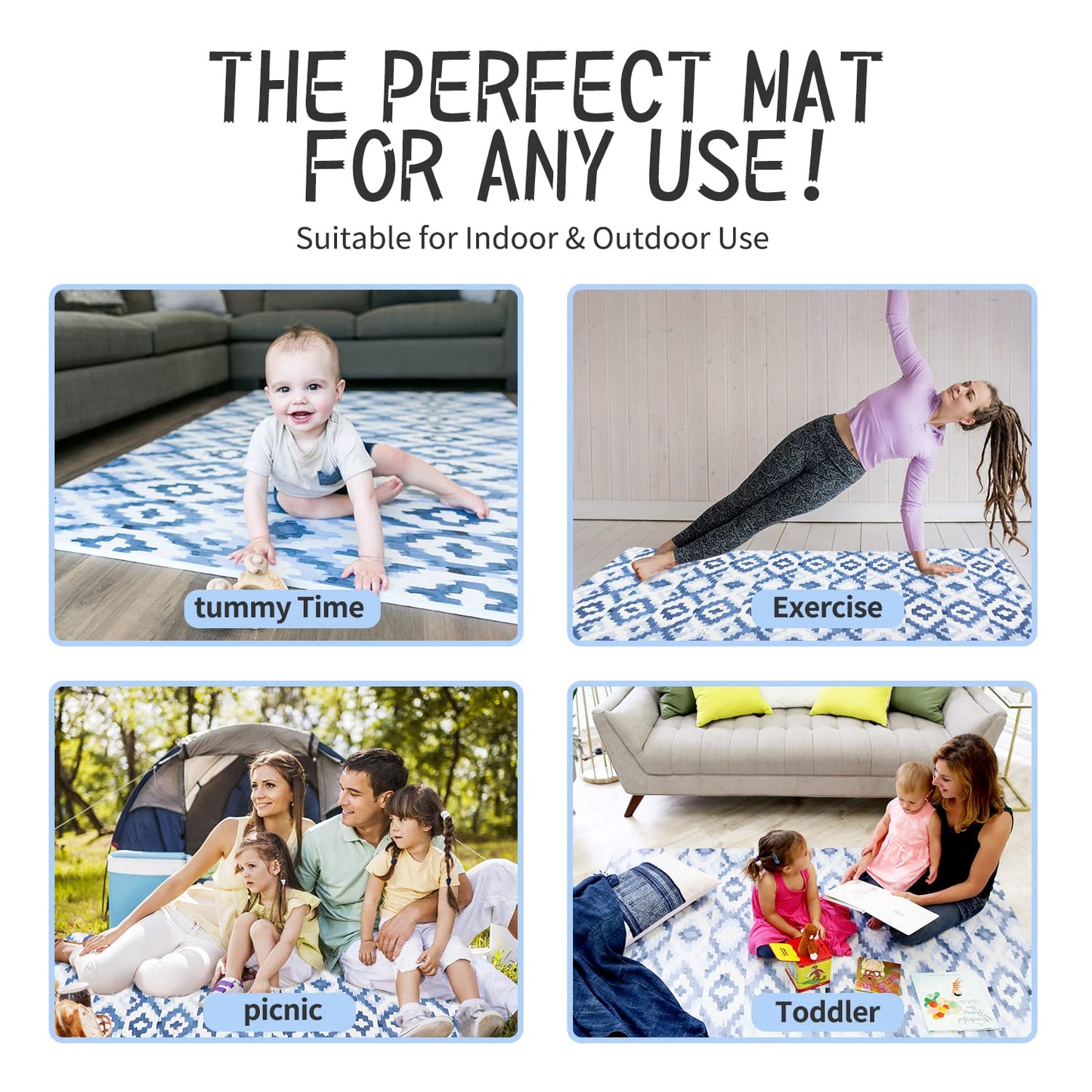 Yay Mats Stylish Extra Large Soft Baby Play Mat. Soft, Thick, Non-Toxic Foam playmat Covers 6 ft x 4 ft. Expandable Interlocking Floor Tiles Toddlers and Kids Playmat Tummy Time Mat